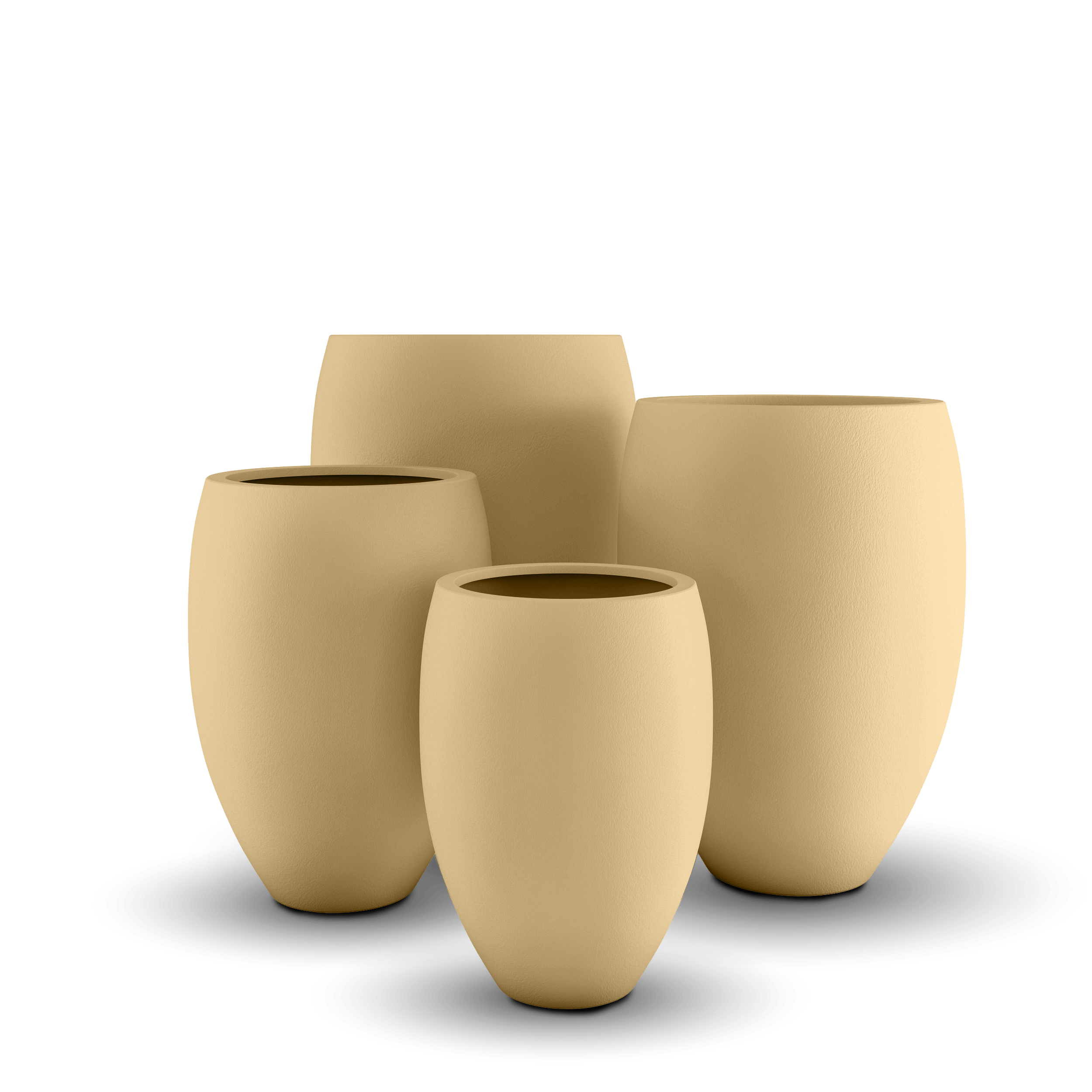 Brandy GFRC Planter in Golden Sandstone Color - group