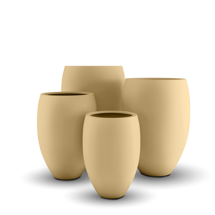 Brandy GFRC Planter in Golden Sandstone Color - group