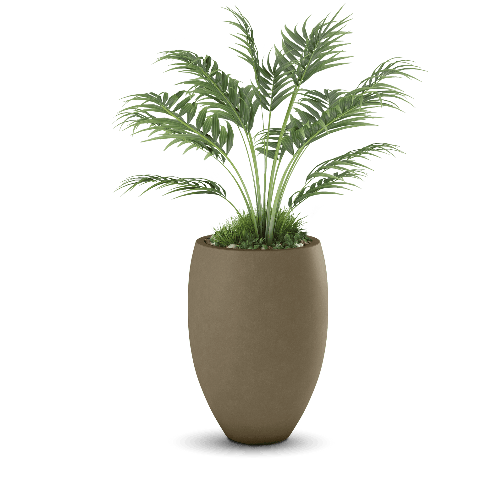 Brandy GFRC Planter in Sandstone Color - planted