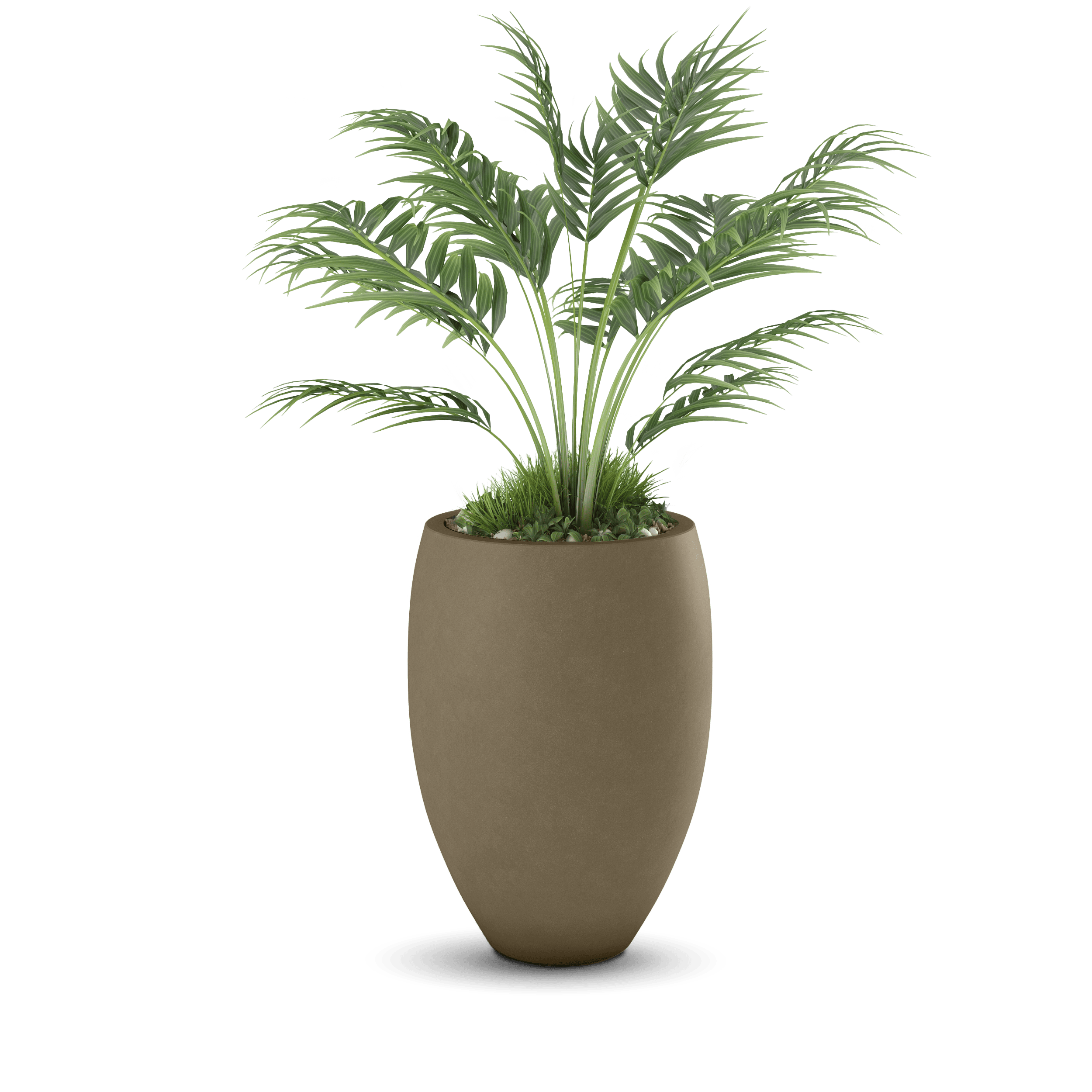 Brandy GFRC Planter in Sandstone Color - planted