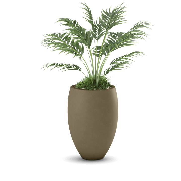 Brandy GFRC Planter in Sandstone Color - planted