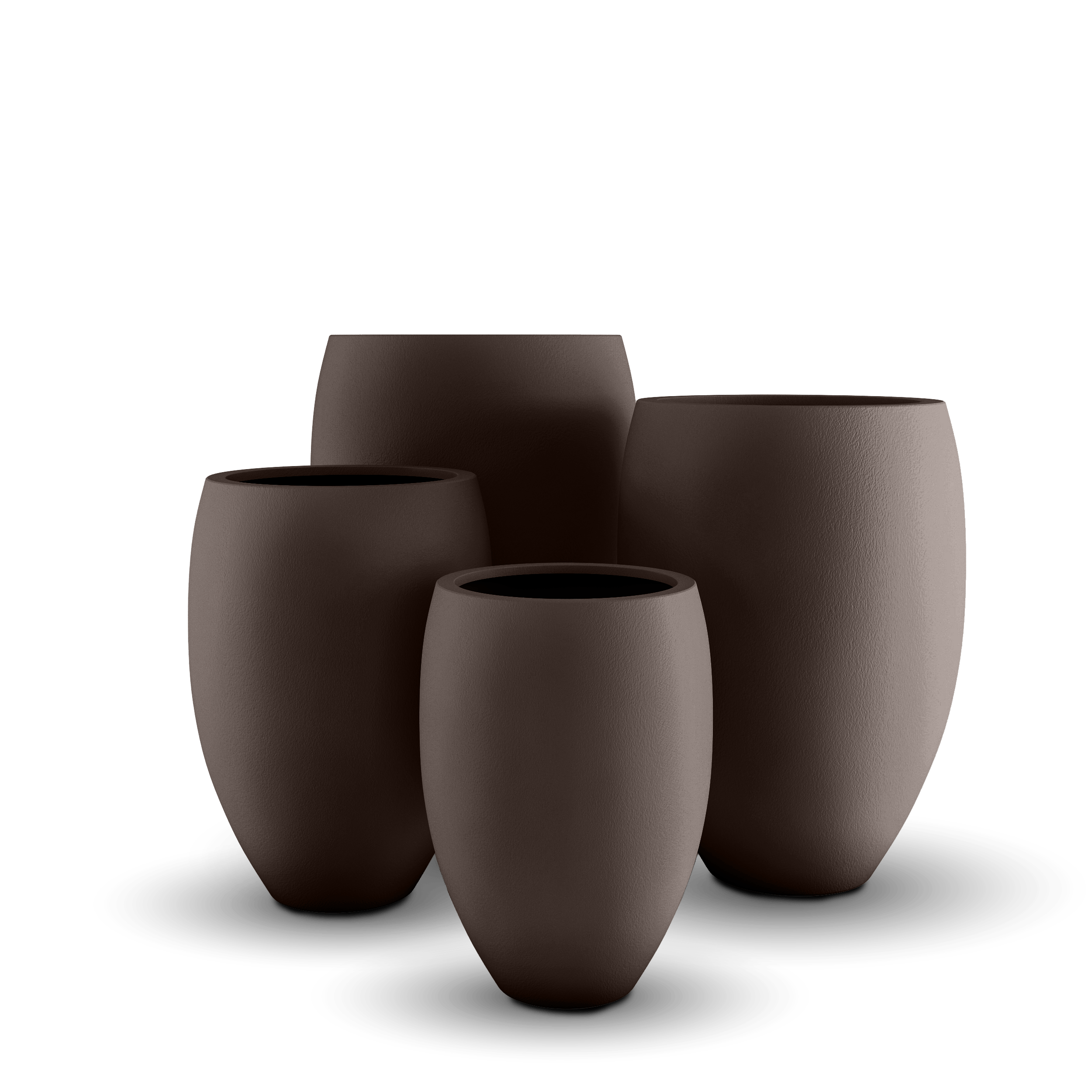 Brandy GFRC Planter in Walnut Color - group