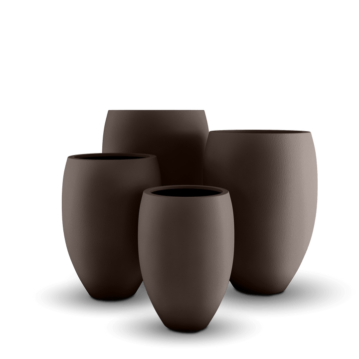 Brandy GFRC Planter in Walnut Color - group