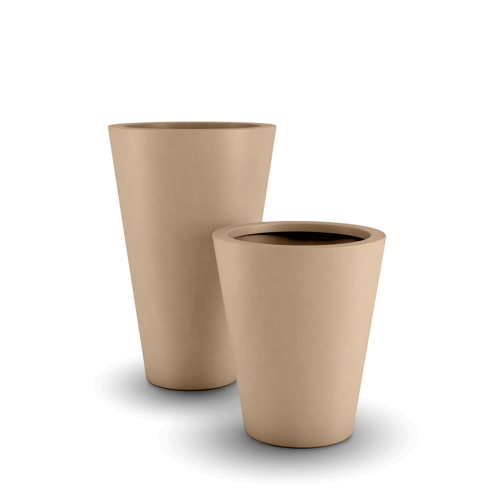 Cone GFRC Planter in Adobe Buff Color - sizes