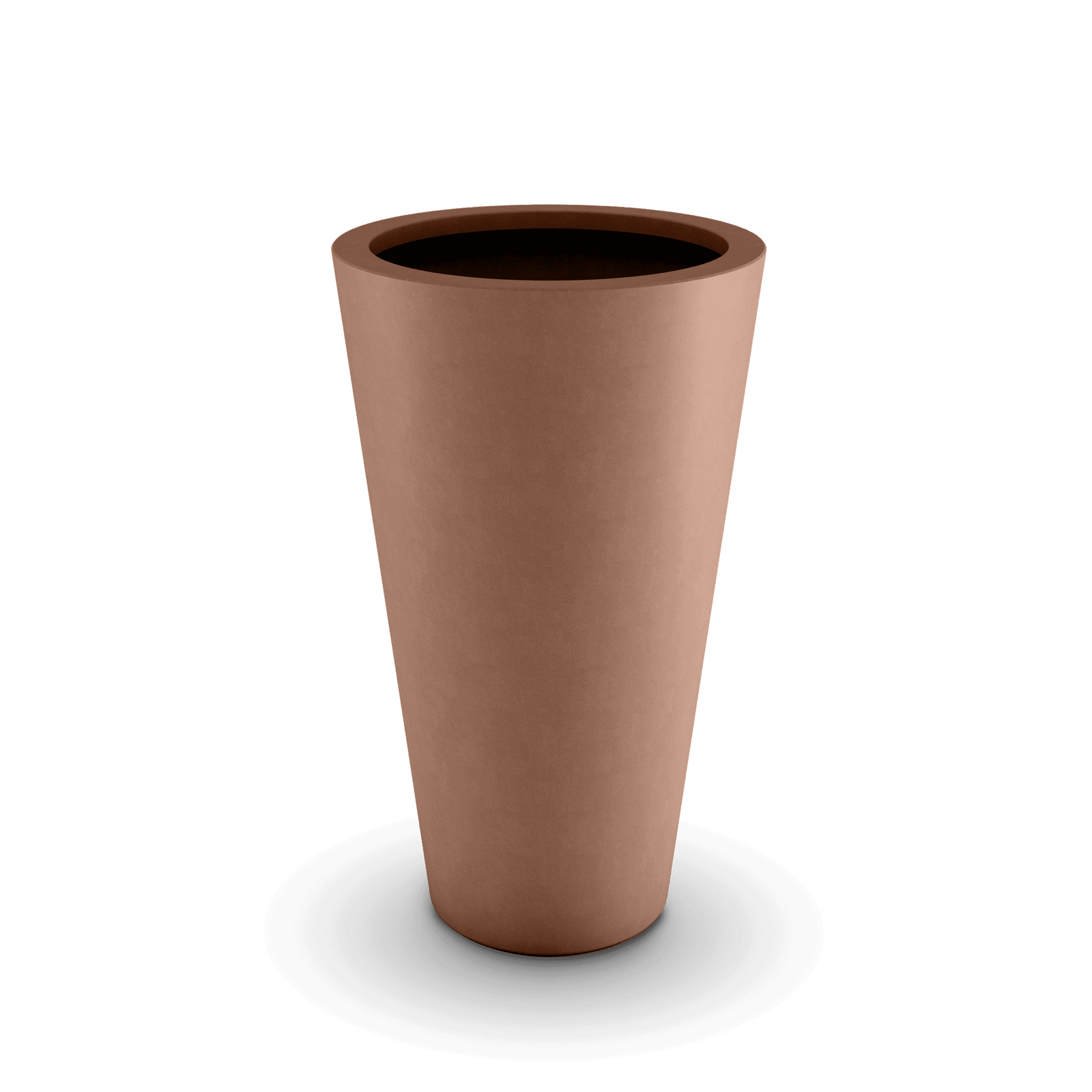 Cone GFRC Planter in Antique Rose Color - 3/4 view