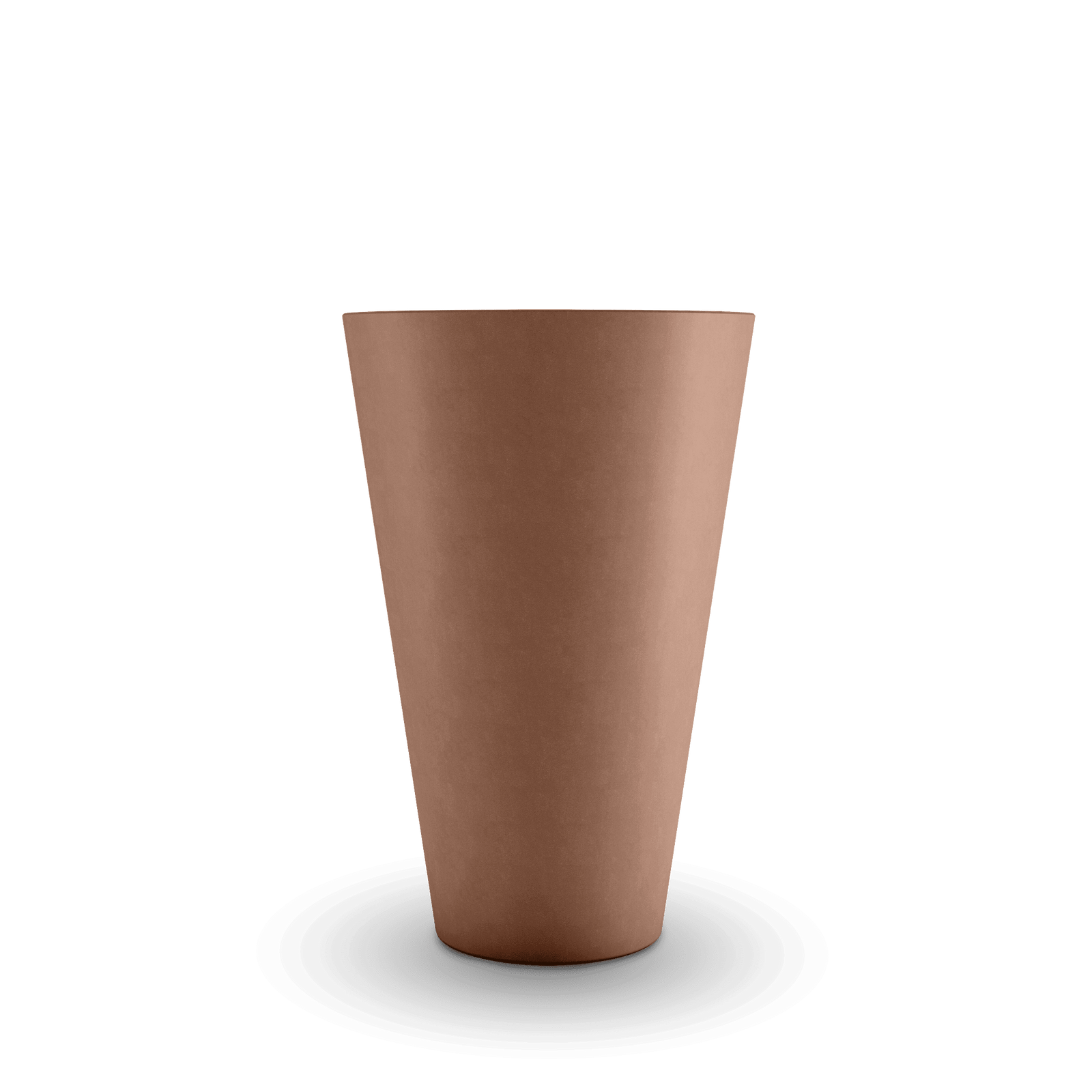 Cone GFRC Planter in Antique Rose Color - straight view