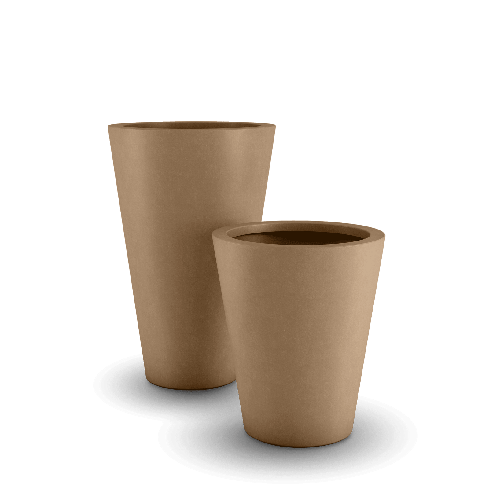 Cone GFRC Planter in Cappuccino Color - sizes