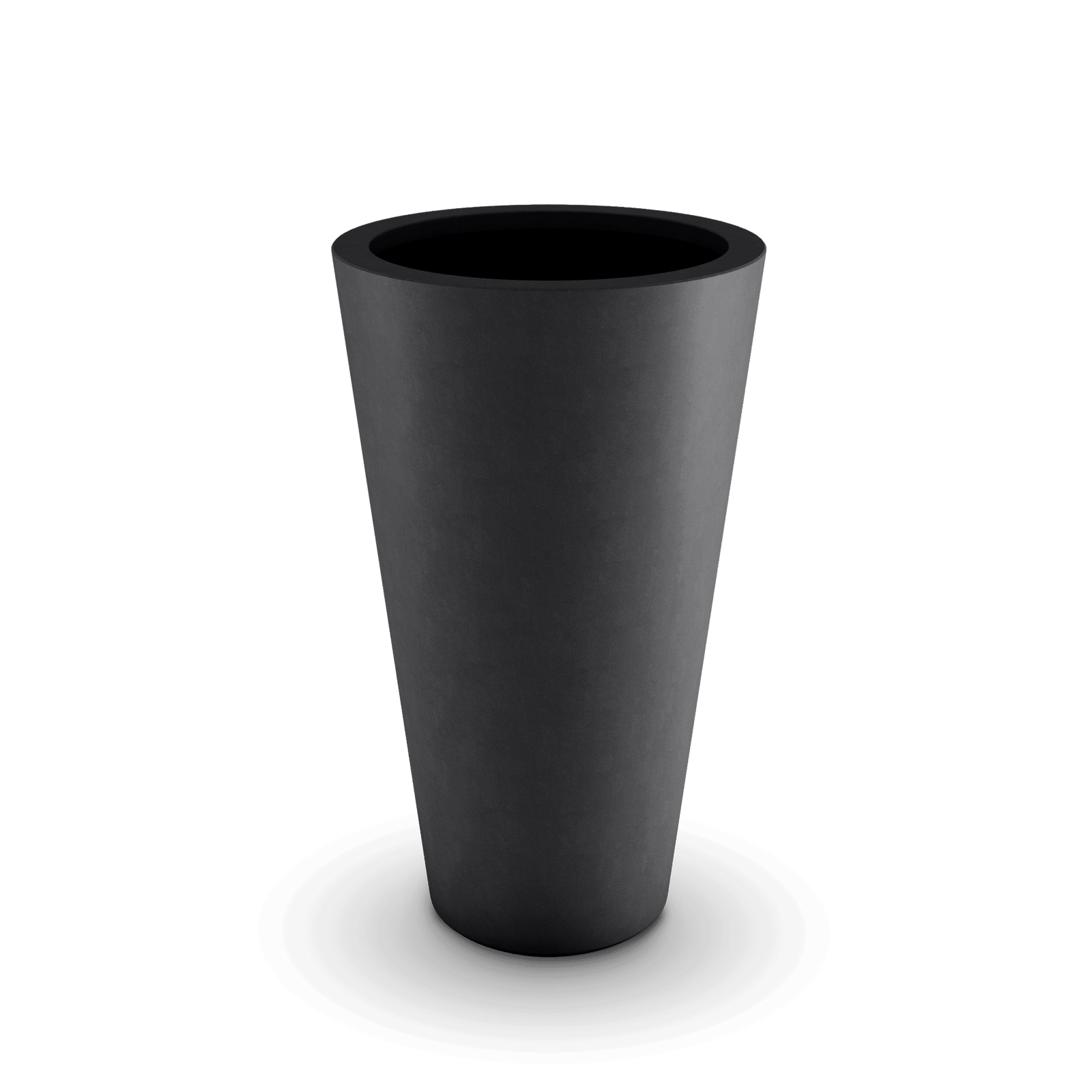 Cone GFRC Planter in Dark Gray Color - 3/4 view