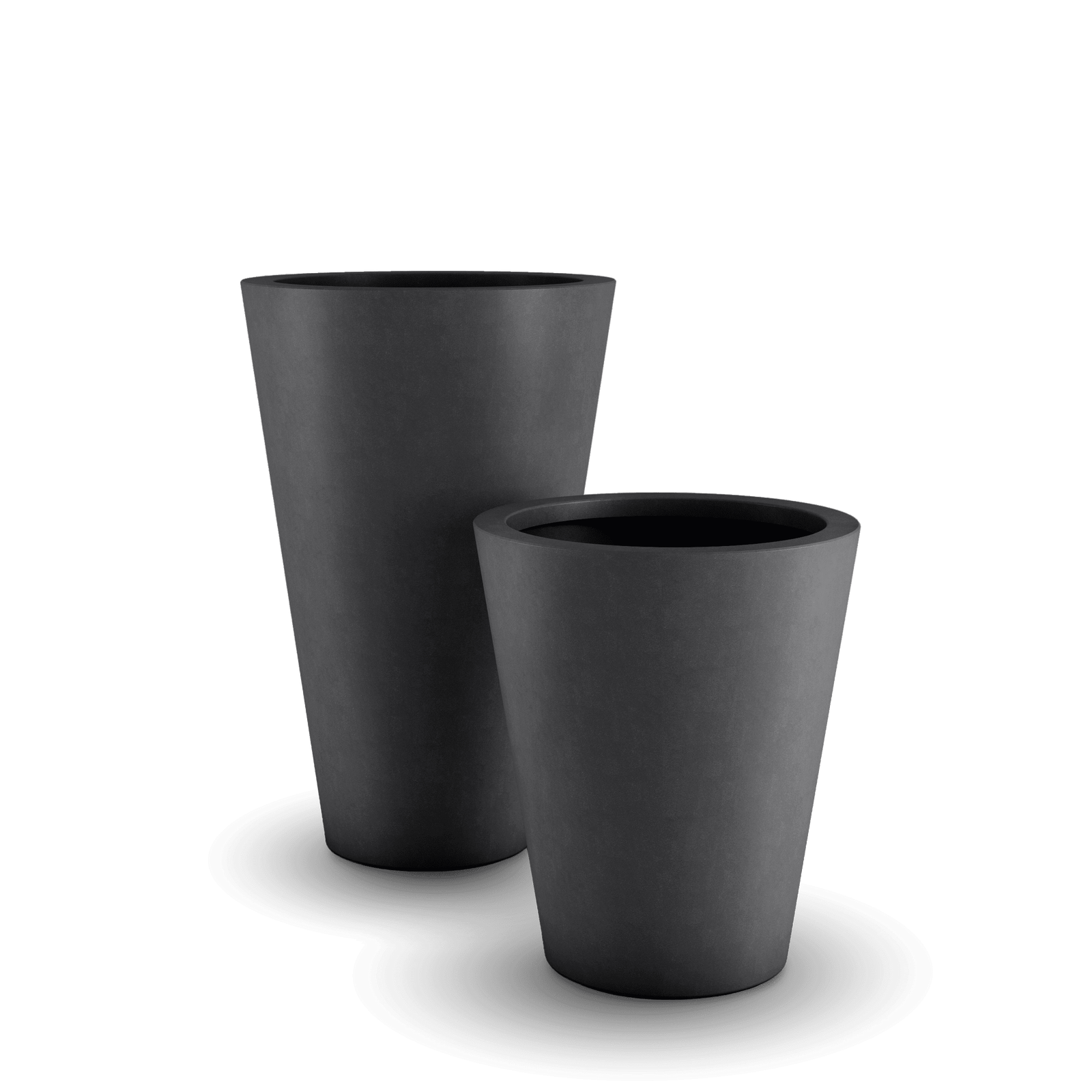 Cone GFRC Planter in Dark Gray Color - sizes