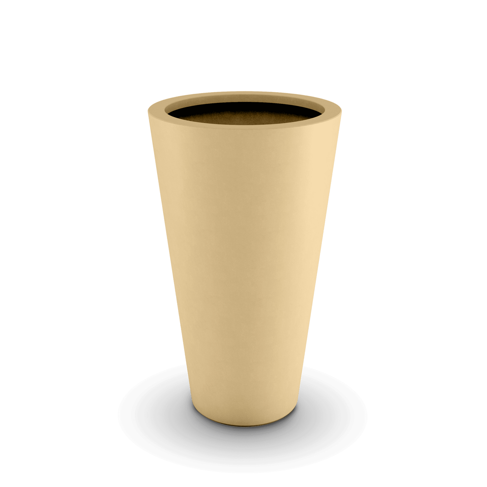 Cone GFRC Planter in Golden Sandstone Color - 3/4 view