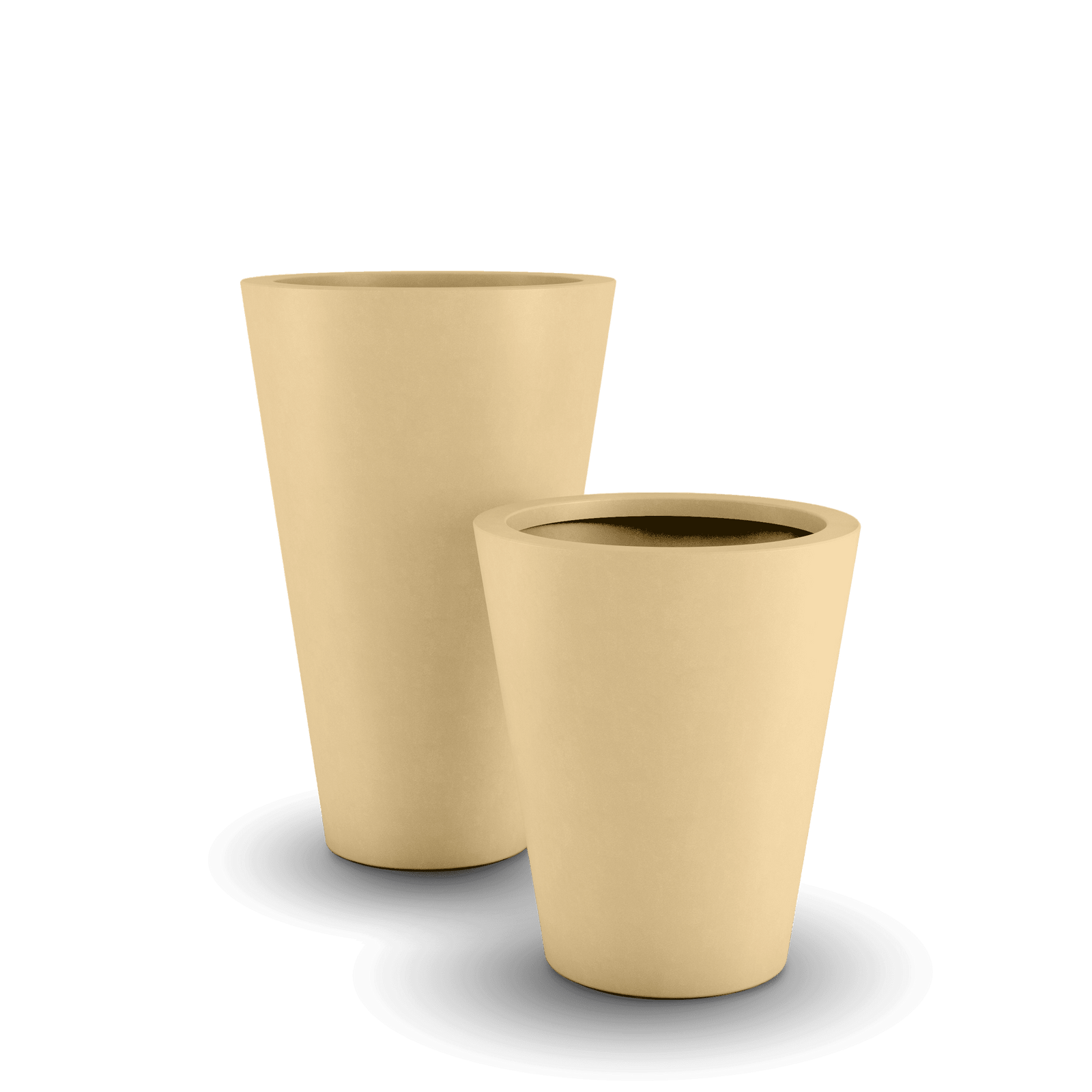 Cone GFRC Planter in Golden Sandstone Color - sizes