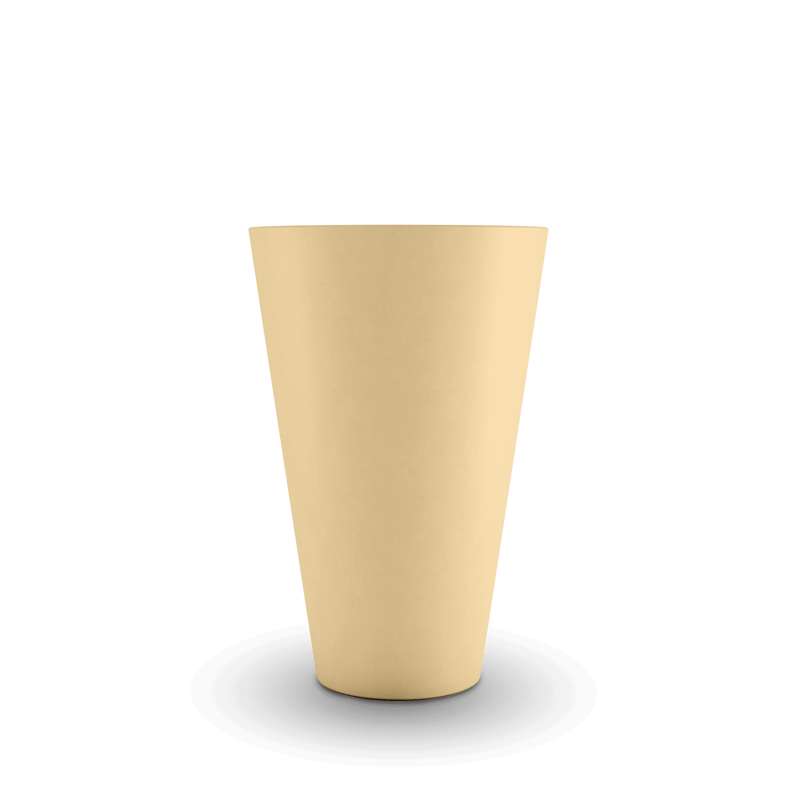 Cone GFRC Planter in Golden Sandstone Color - straight view
