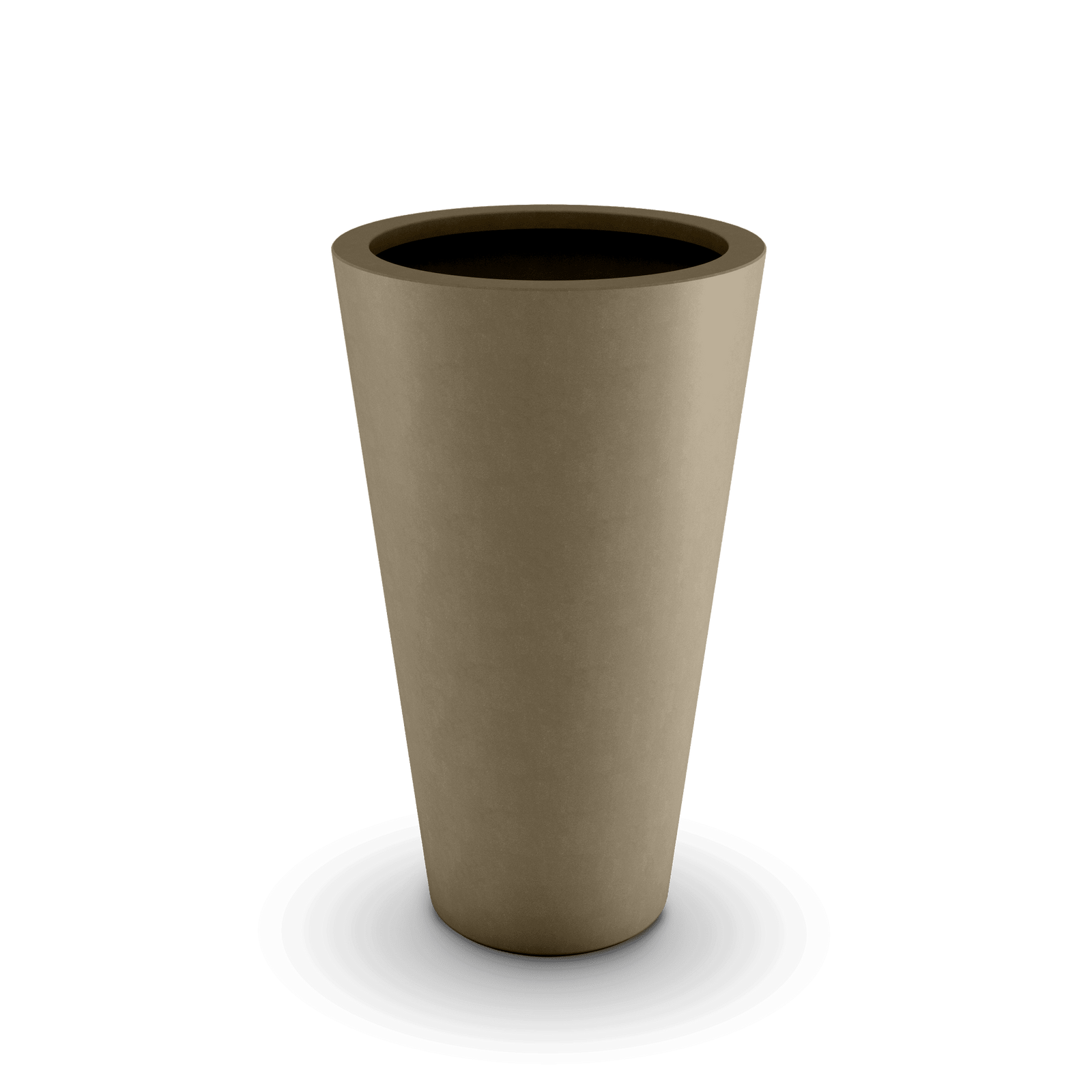Cone GFRC Planter in Sandstone Color - 3/4 view
