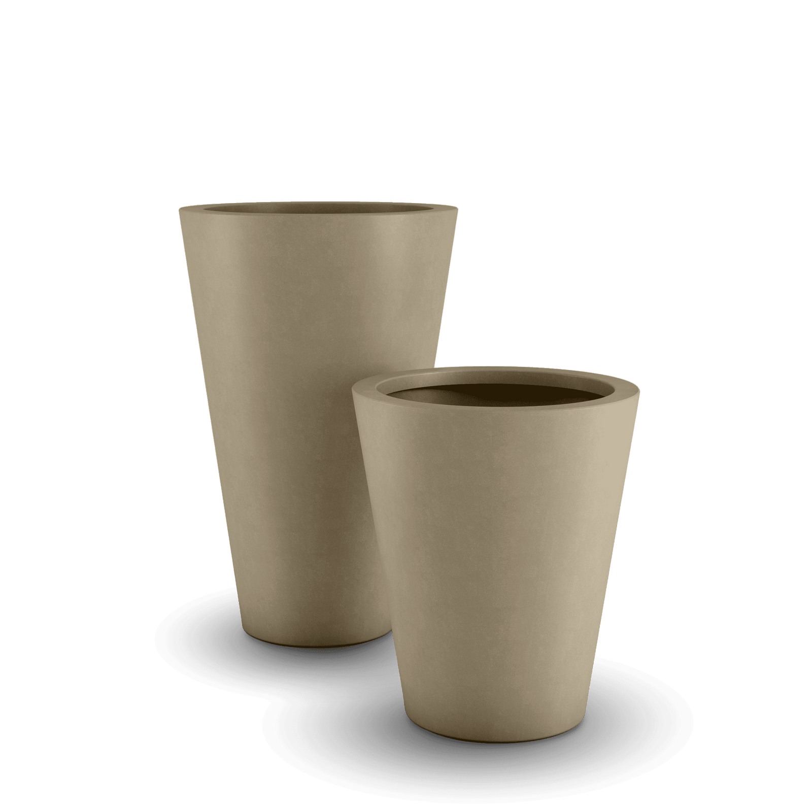 Cone GFRC Planter in Sandstone Color - sizes