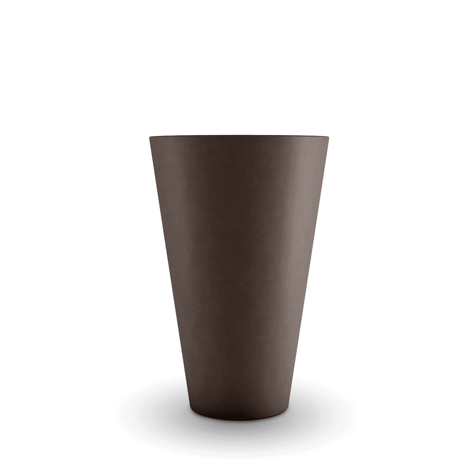Cone GFRC Planter in Walnut Color - straight view
