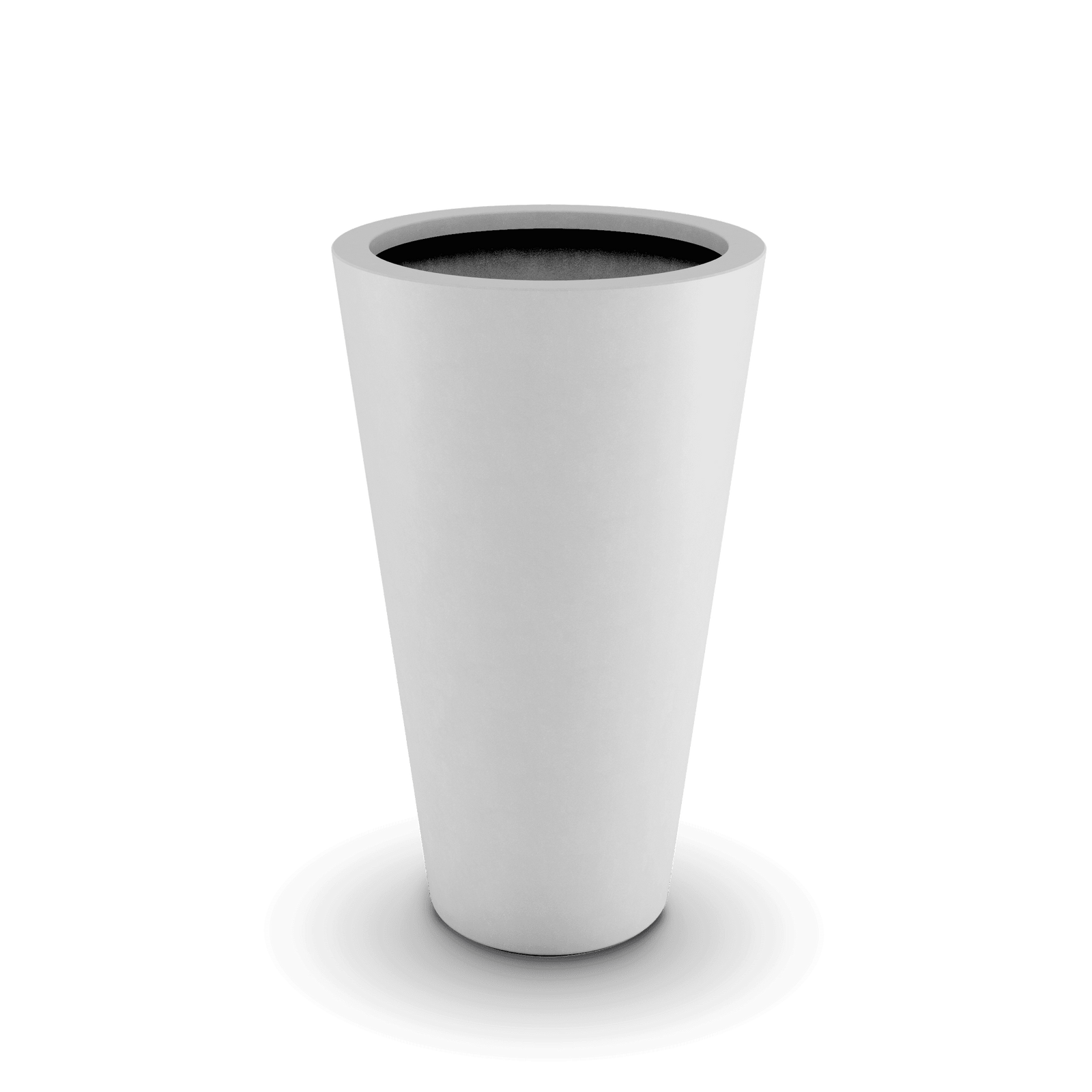 Cone GFRC Planter in White Color - 3/4 view