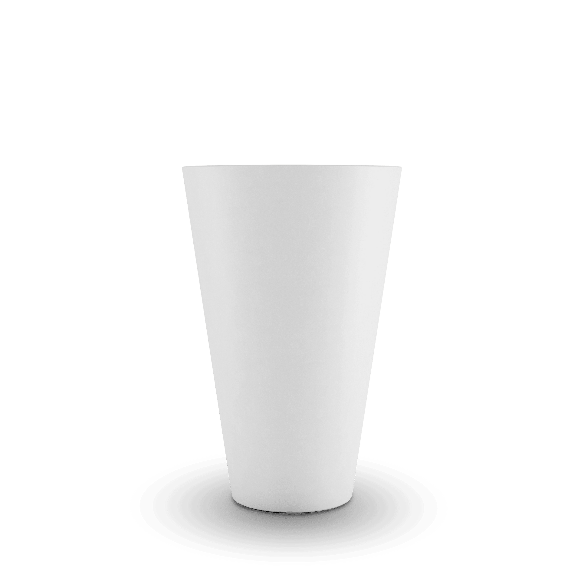 Cone GFRC Planter in White Color - straight view