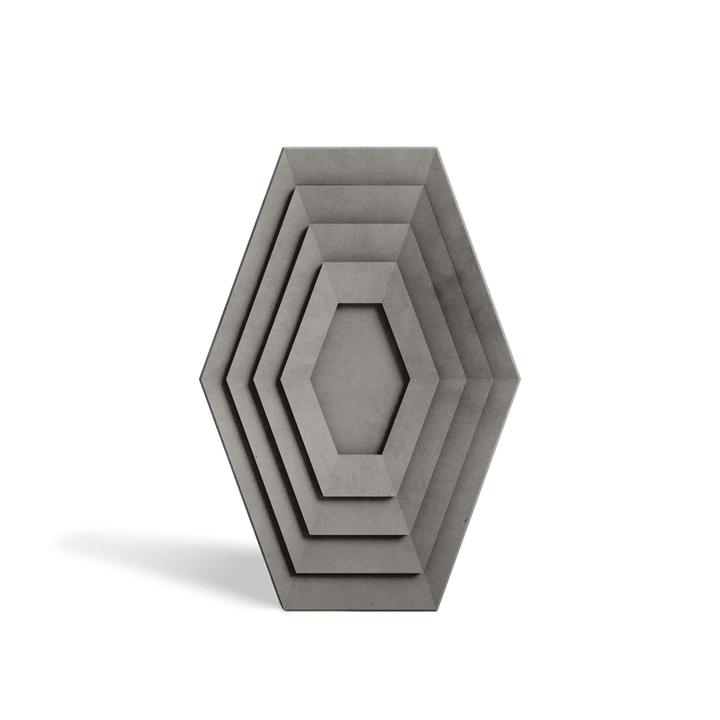 HALO Graphite concrete wall tile – narrow-format circular relief tile · ModaConcrete