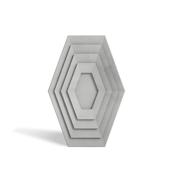 HALO Gray concrete wall tile – narrow-format circular relief tile · ModaConcrete