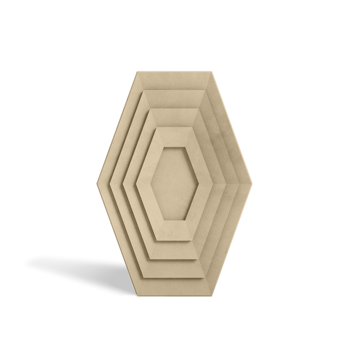 HALO Sand concrete wall tile – narrow-format circular relief tile · ModaConcrete