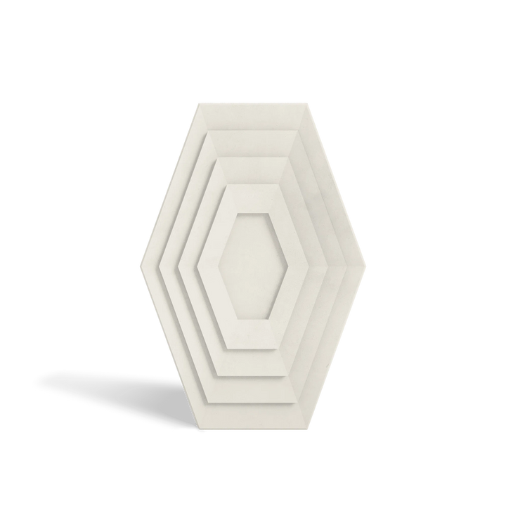 HALO White concrete wall tile – narrow-format circular relief tile · ModaConcrete