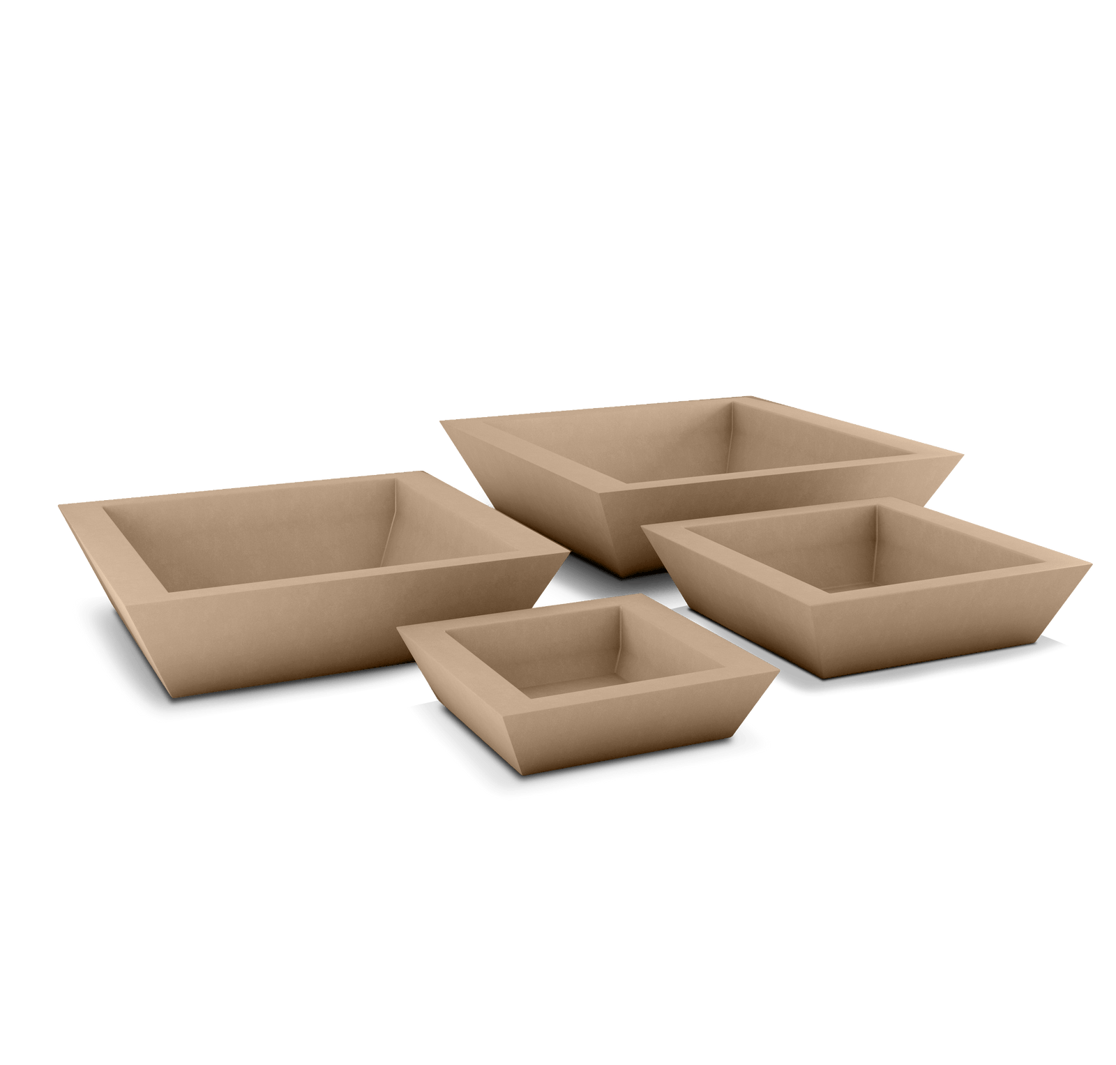 Newport Shallow GFRC Planter in Adobe Buff Color - all sizes