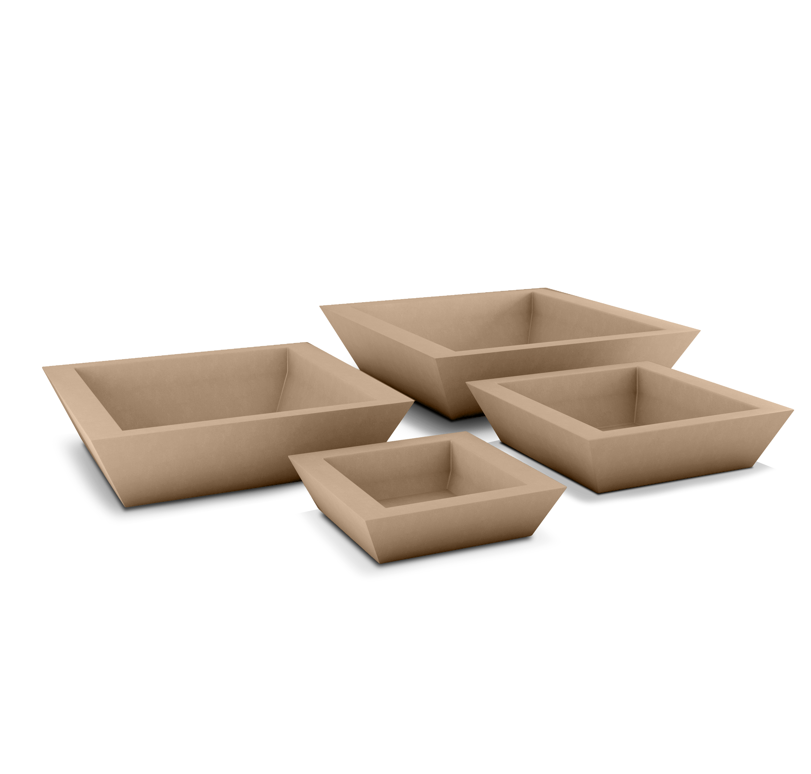 Newport Shallow GFRC Planter in Adobe Buff Color - all sizes