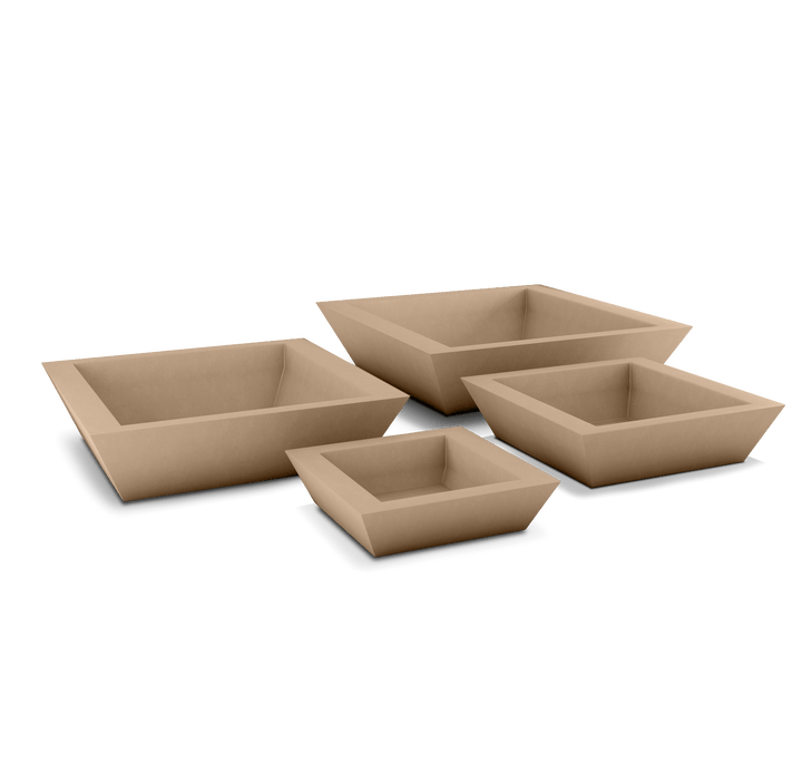 Newport Shallow GFRC Planter in Adobe Buff Color - all sizes