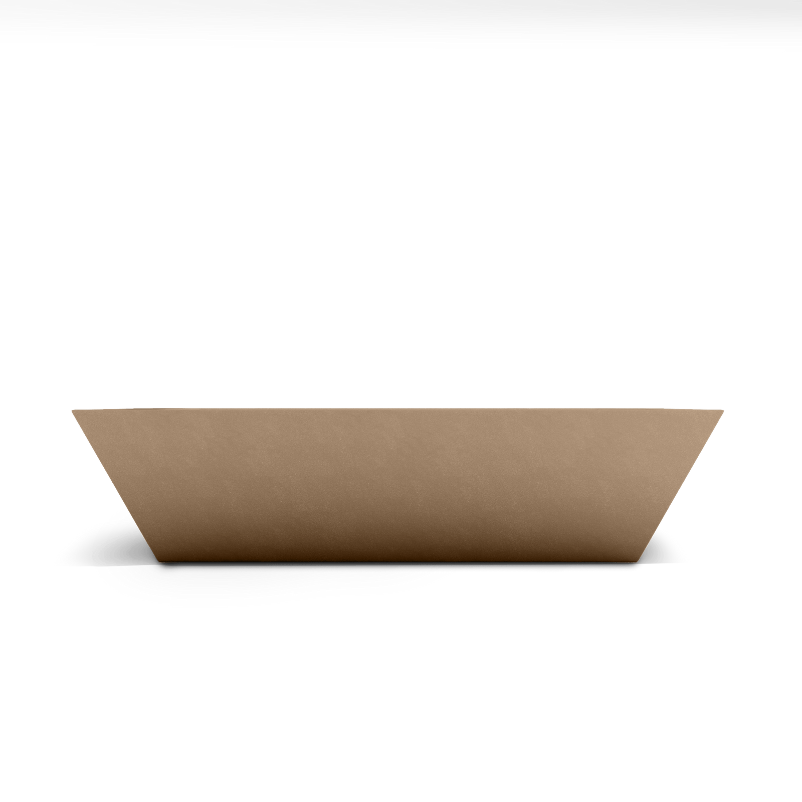 Newport Shallow GFRC Planter in Adobe Buff Color - front view