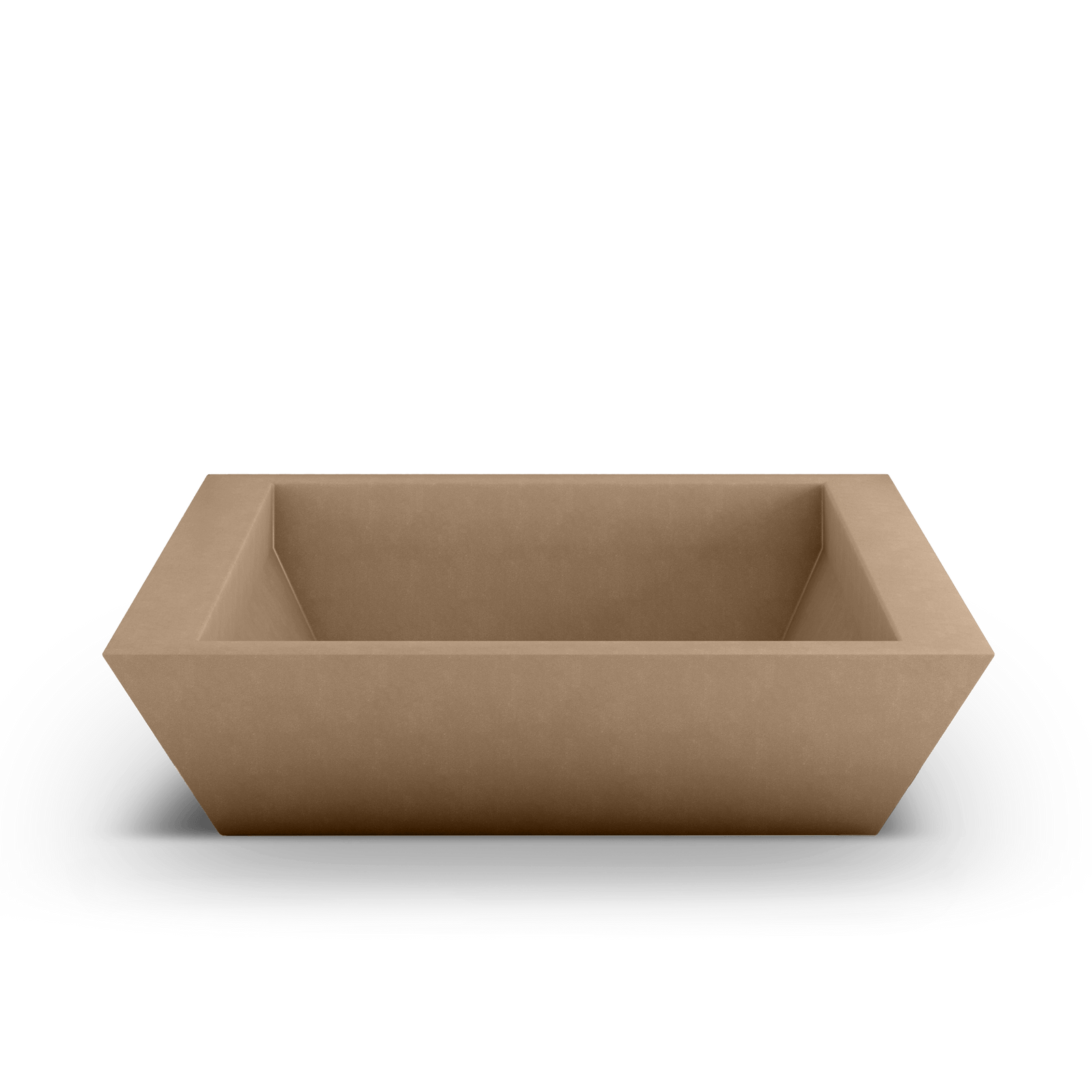 Newport Shallow GFRC Planter in Adobe Buff Color - top view