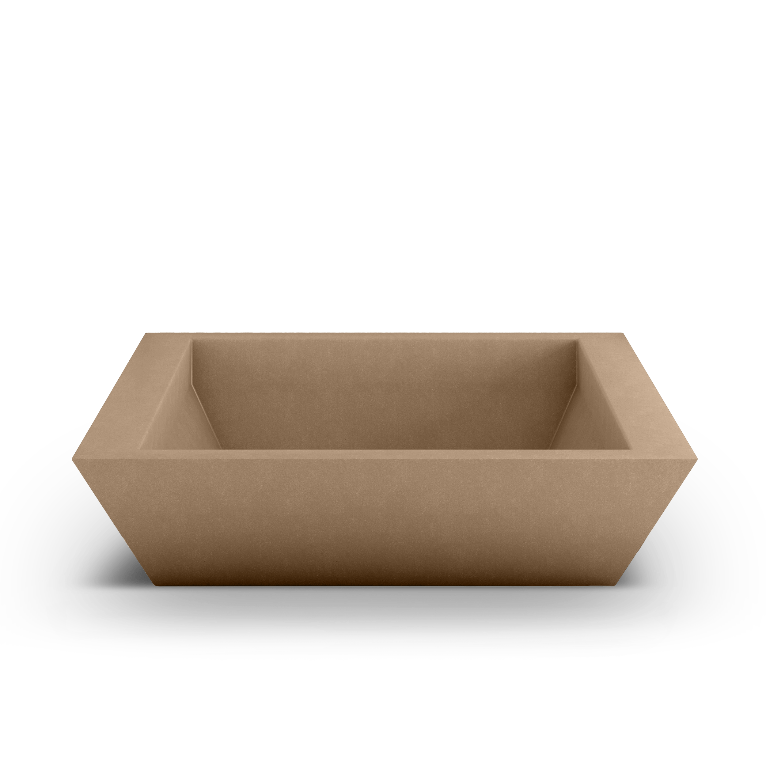 Newport Shallow GFRC Planter in Adobe Buff Color - top view