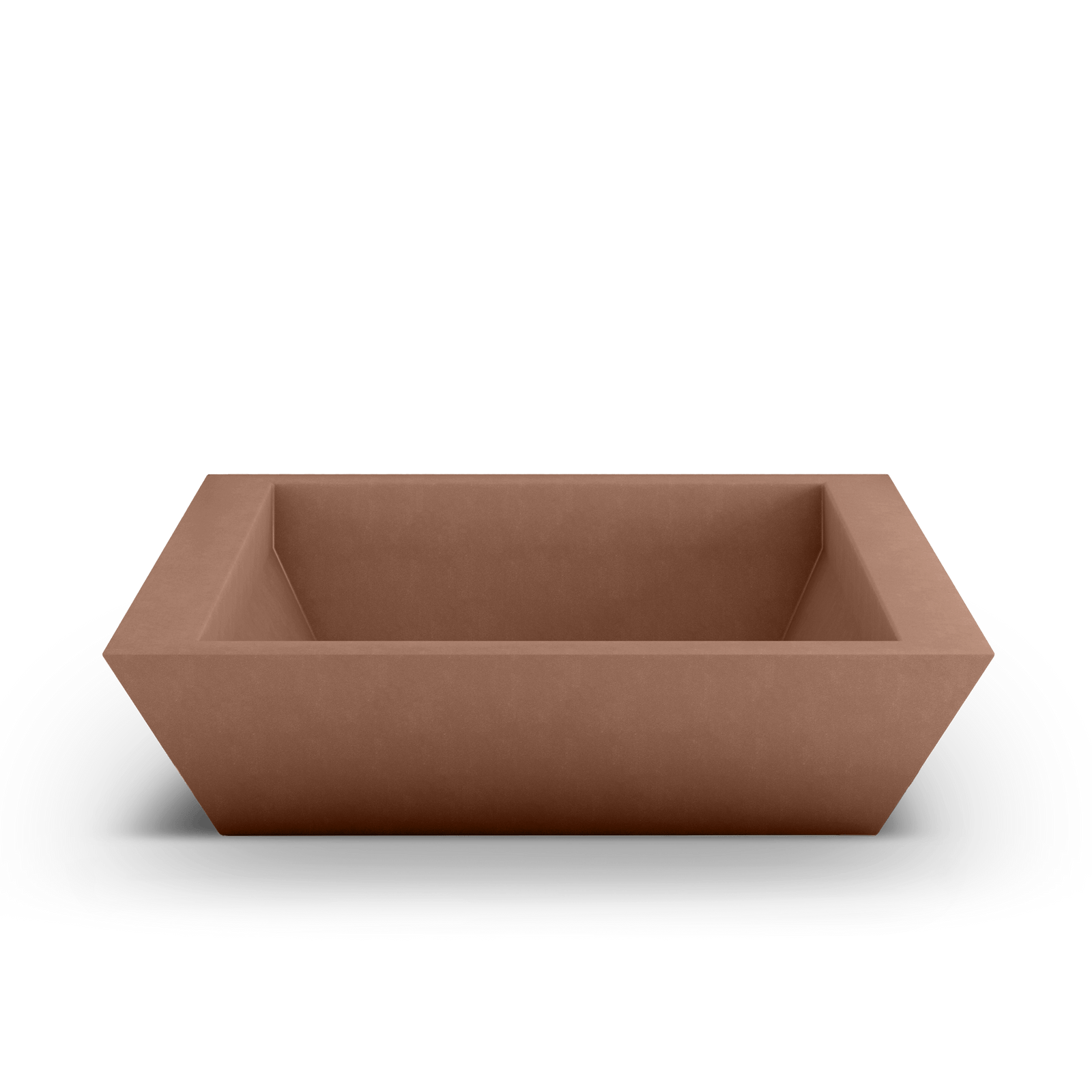 Newport Shallow GFRC Planter in Antique Rose Color - top view