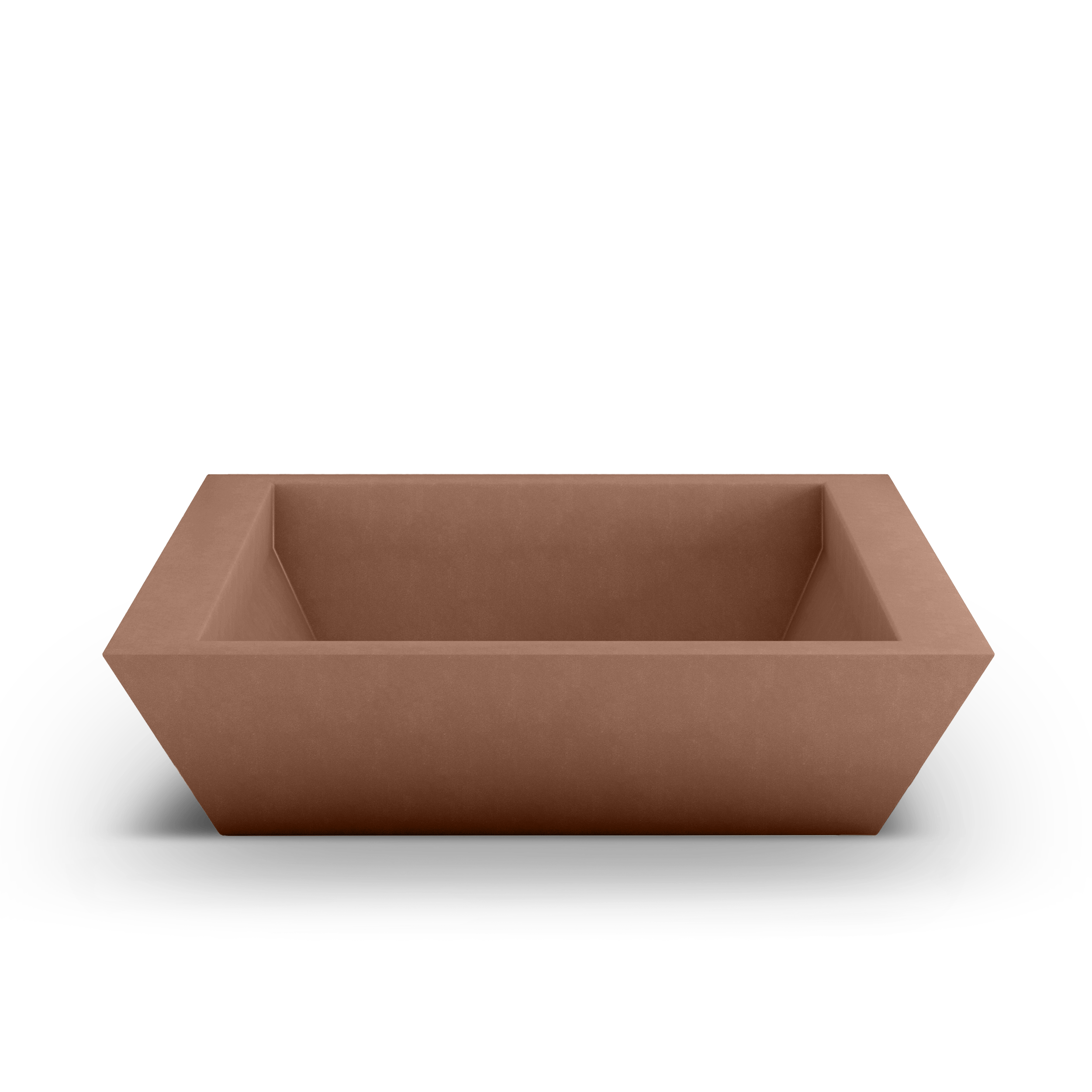 Newport Shallow GFRC Planter in Antique Rose Color - top view