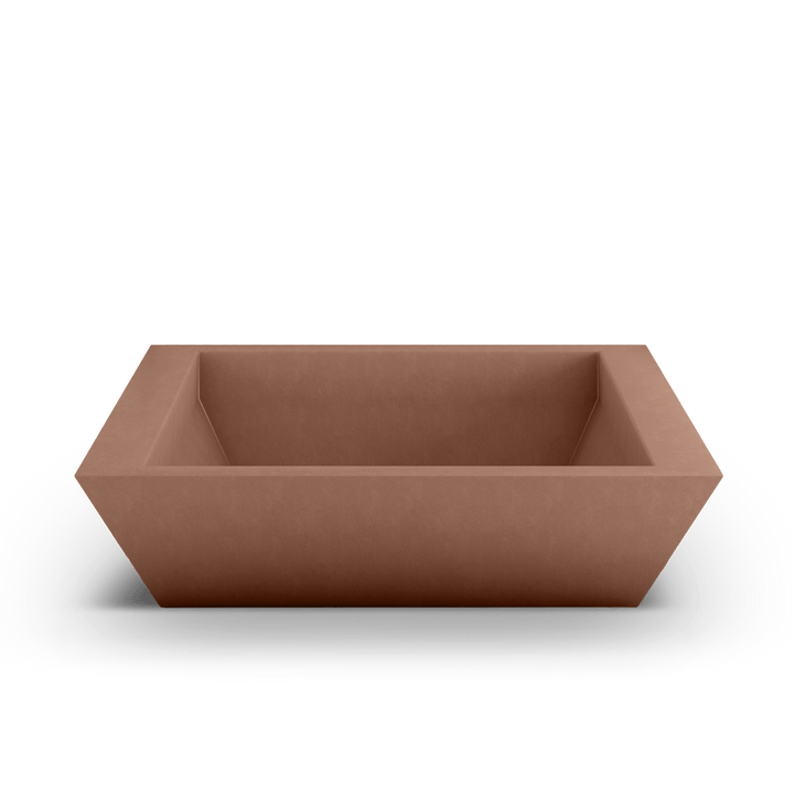 Newport Shallow GFRC Planter in Antique Rose Color - top view