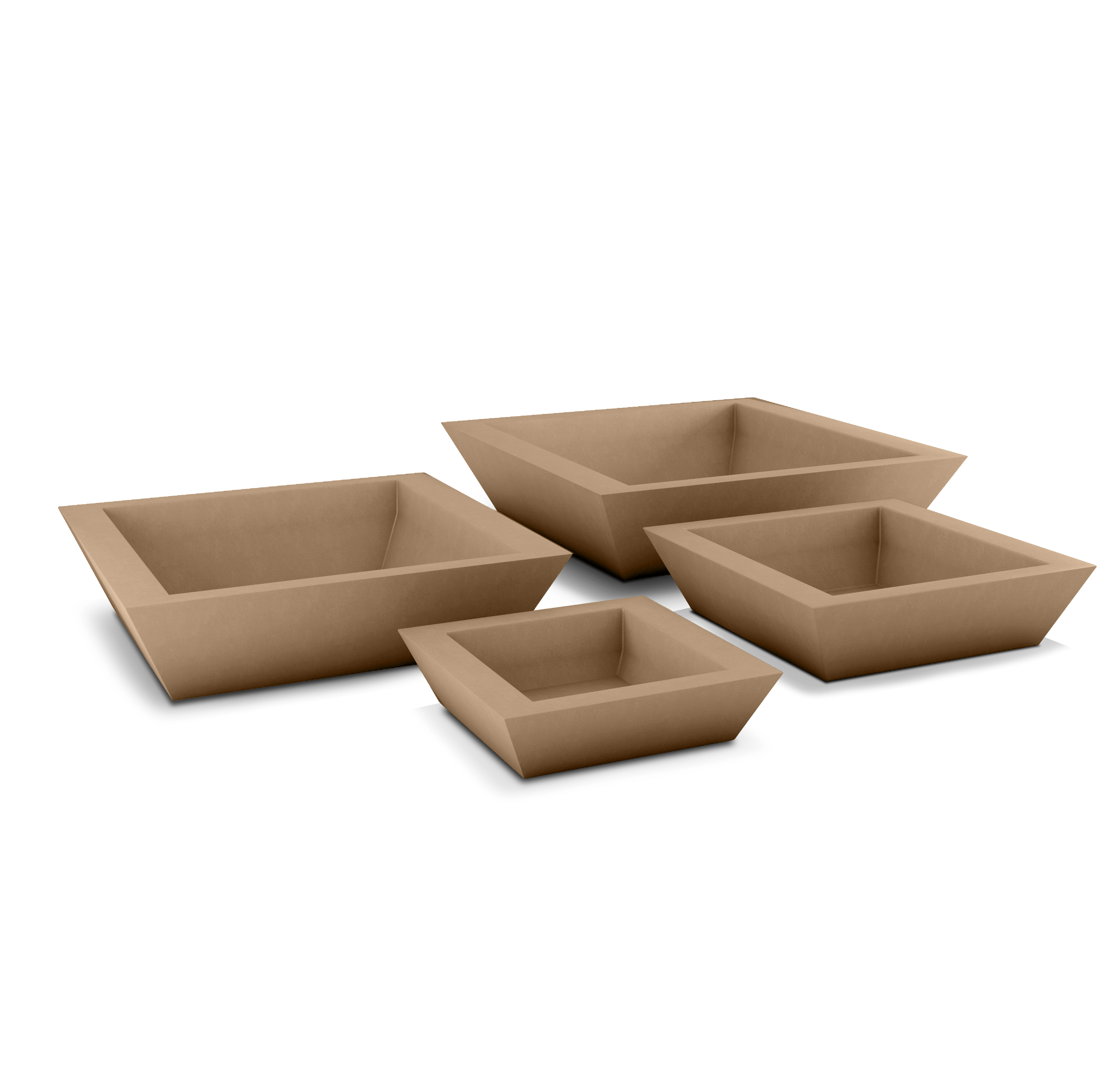 Newport Shallow GFRC Planter in Cappuccino Color - all sizes