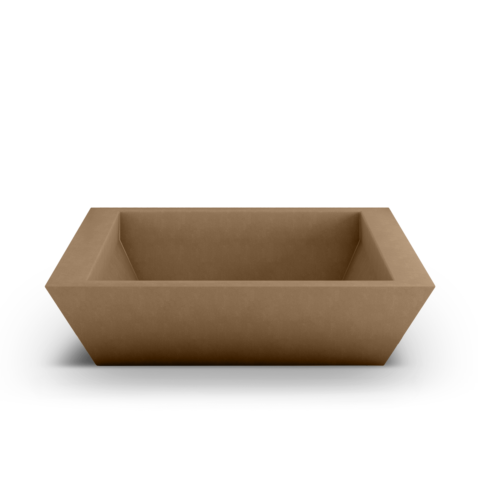 Newport Shallow GFRC Planter in Cappuccino Color - top view