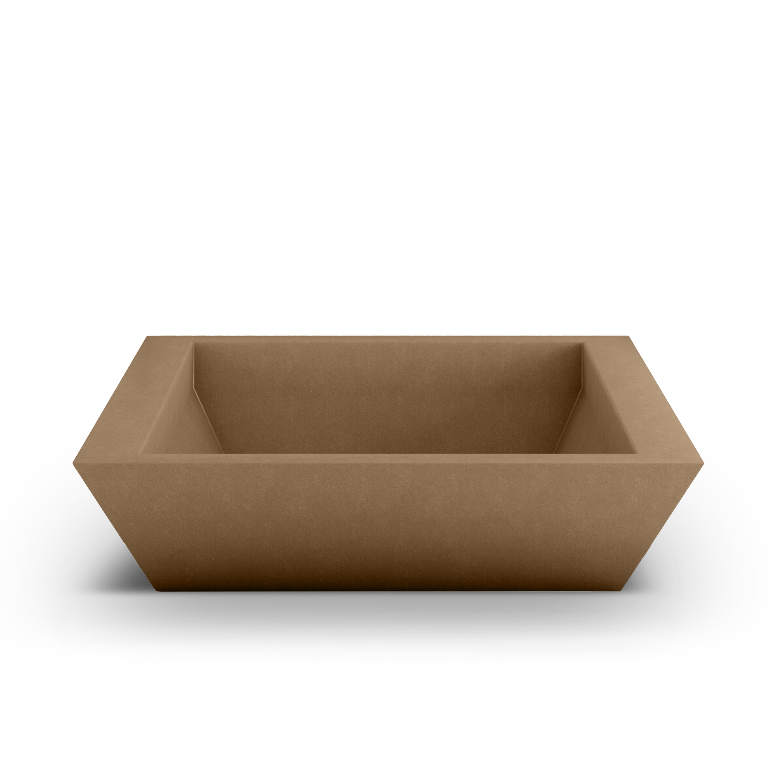 Newport Shallow GFRC Planter in Cappuccino Color - top view