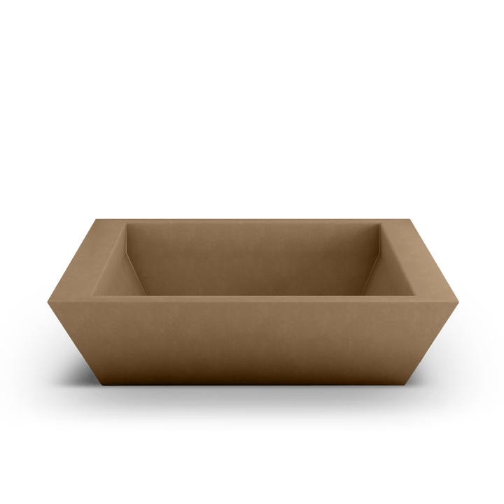 Newport Shallow GFRC Planter in Cappuccino Color - top view