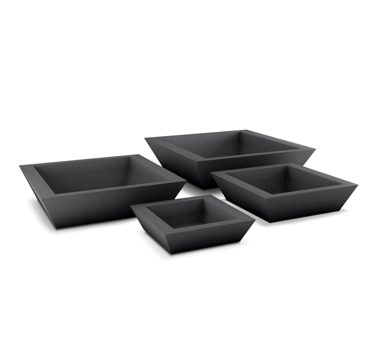 Newport Shallow GFRC Planter in Dark Gray Color - all sizes