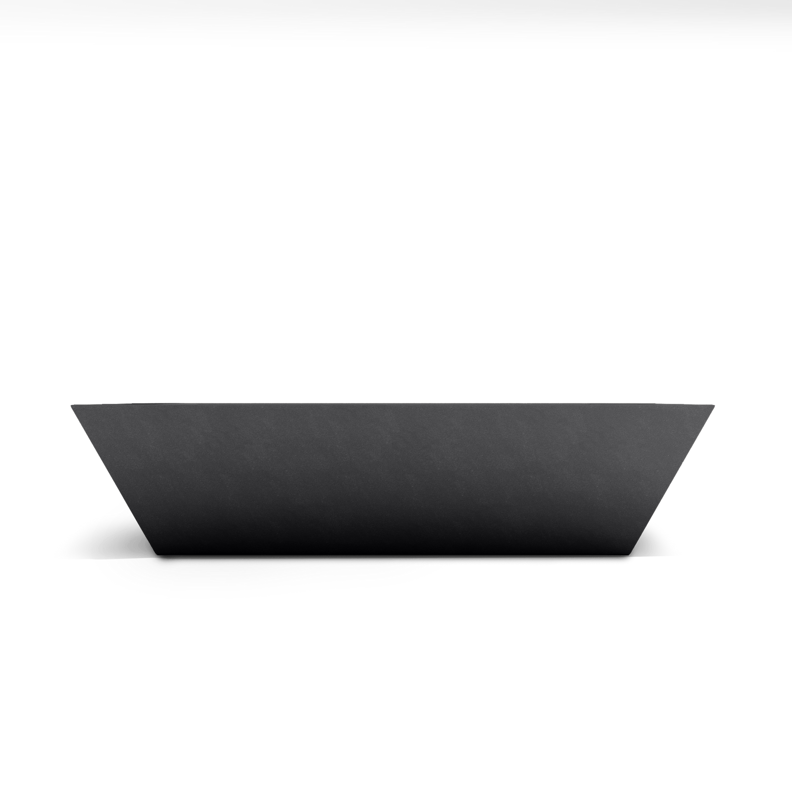 Newport Shallow GFRC Planter in Dark Gray Color - front view