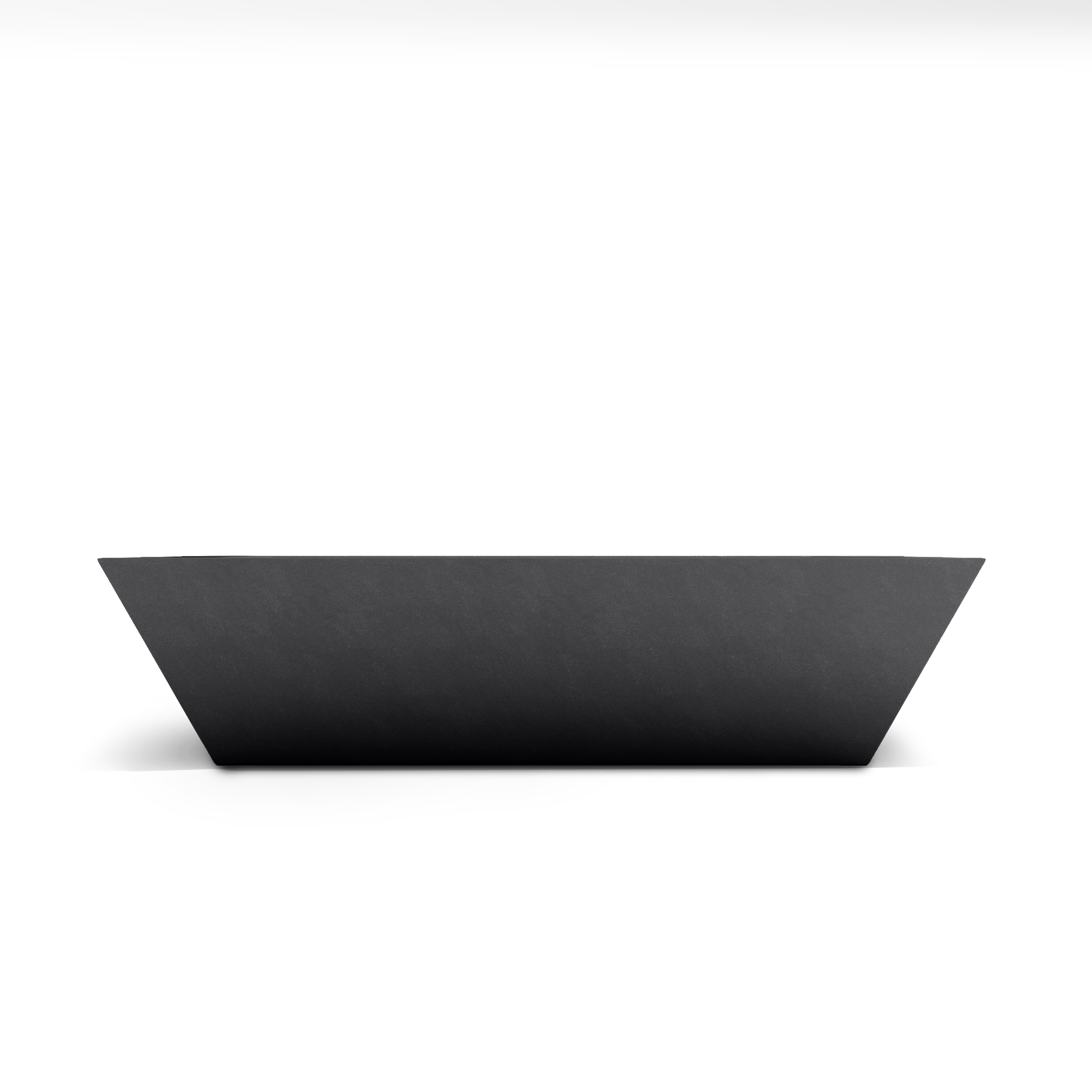 Newport Shallow GFRC Planter in Dark Gray Color - front view