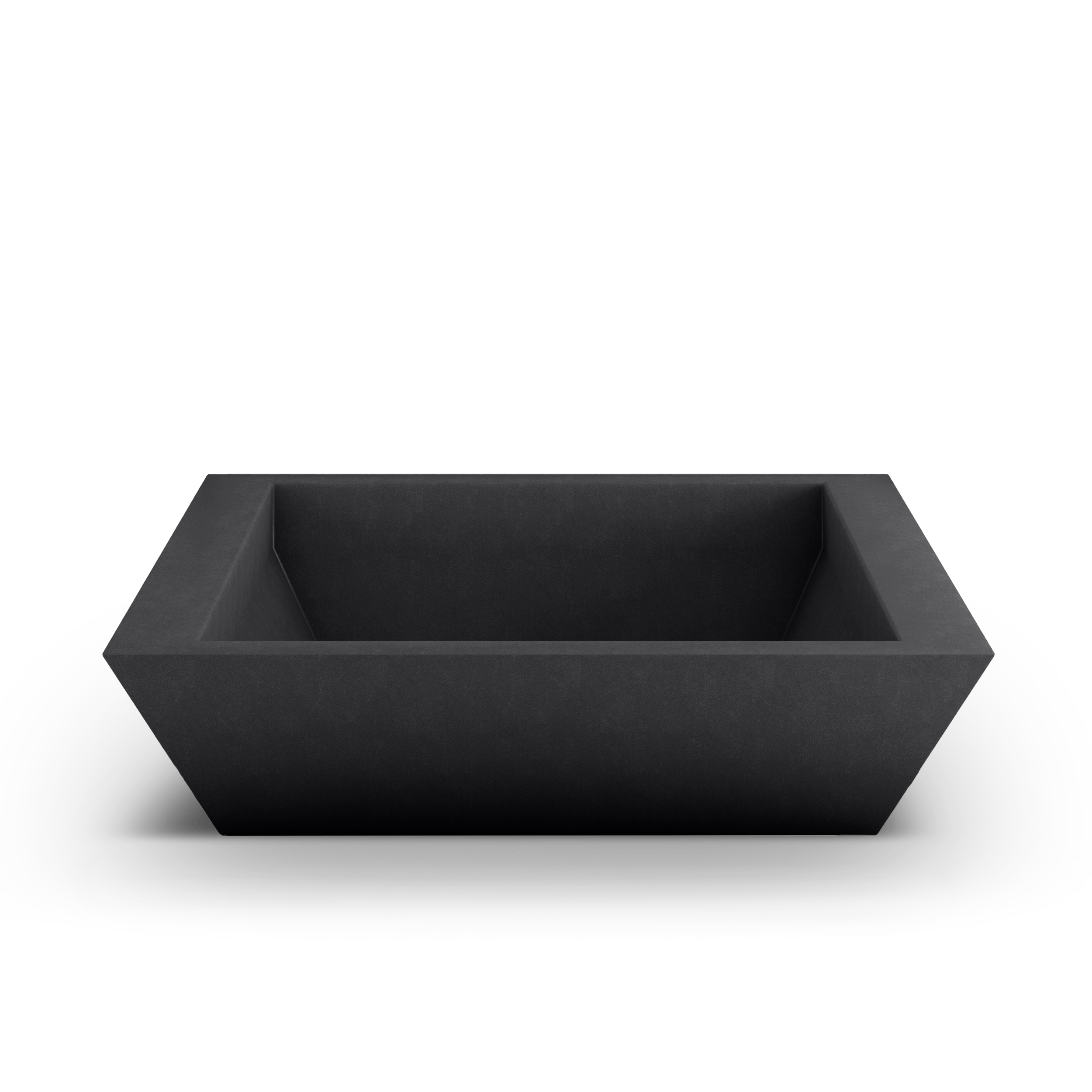 Newport Shallow GFRC Planter in Dark Gray Color - top view