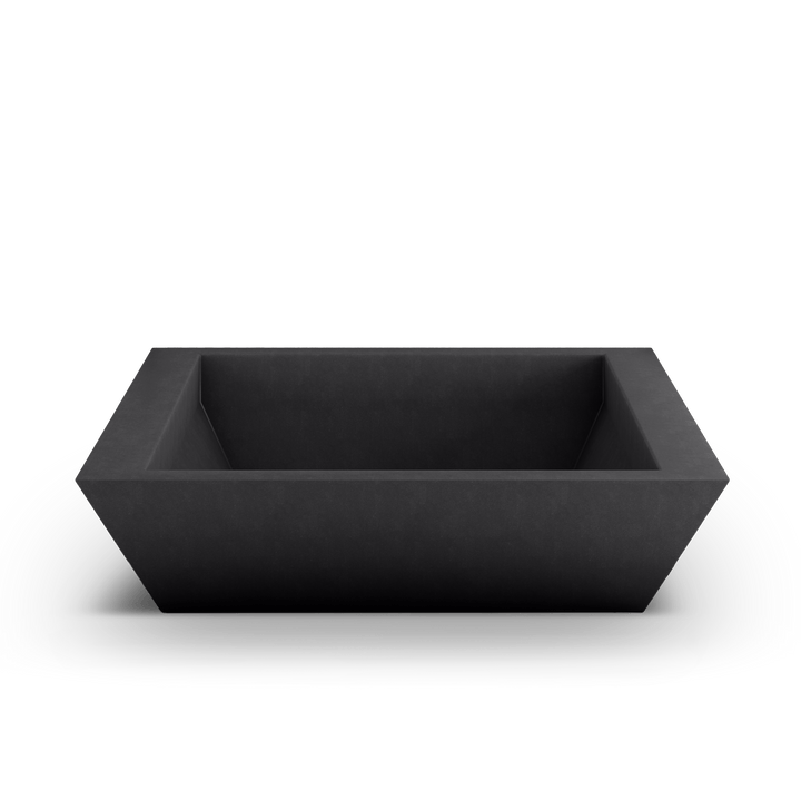 Newport Shallow GFRC Planter in Dark Gray Color - top view