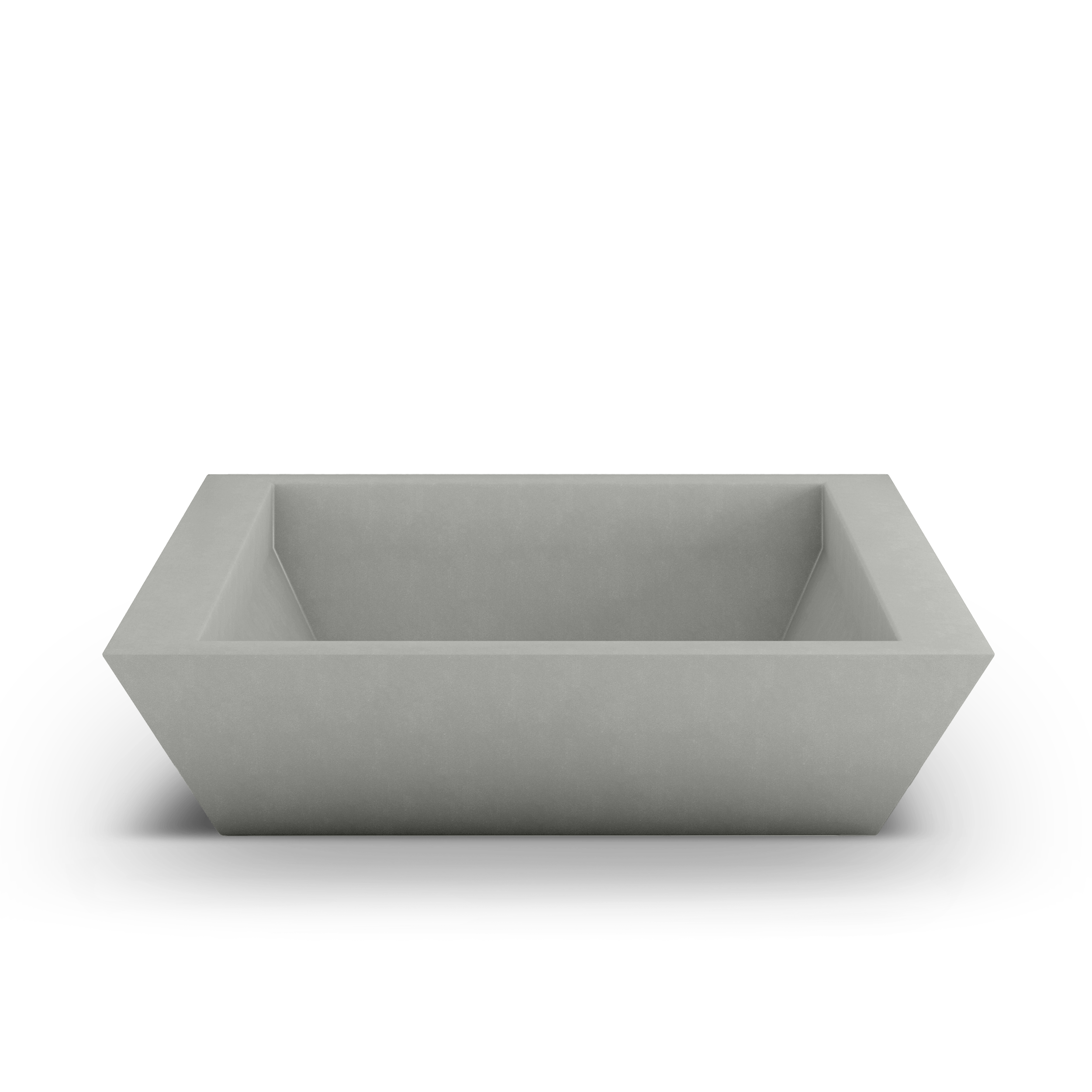 Newport Shallow GFRC Planter in Dover Blue Color - top view