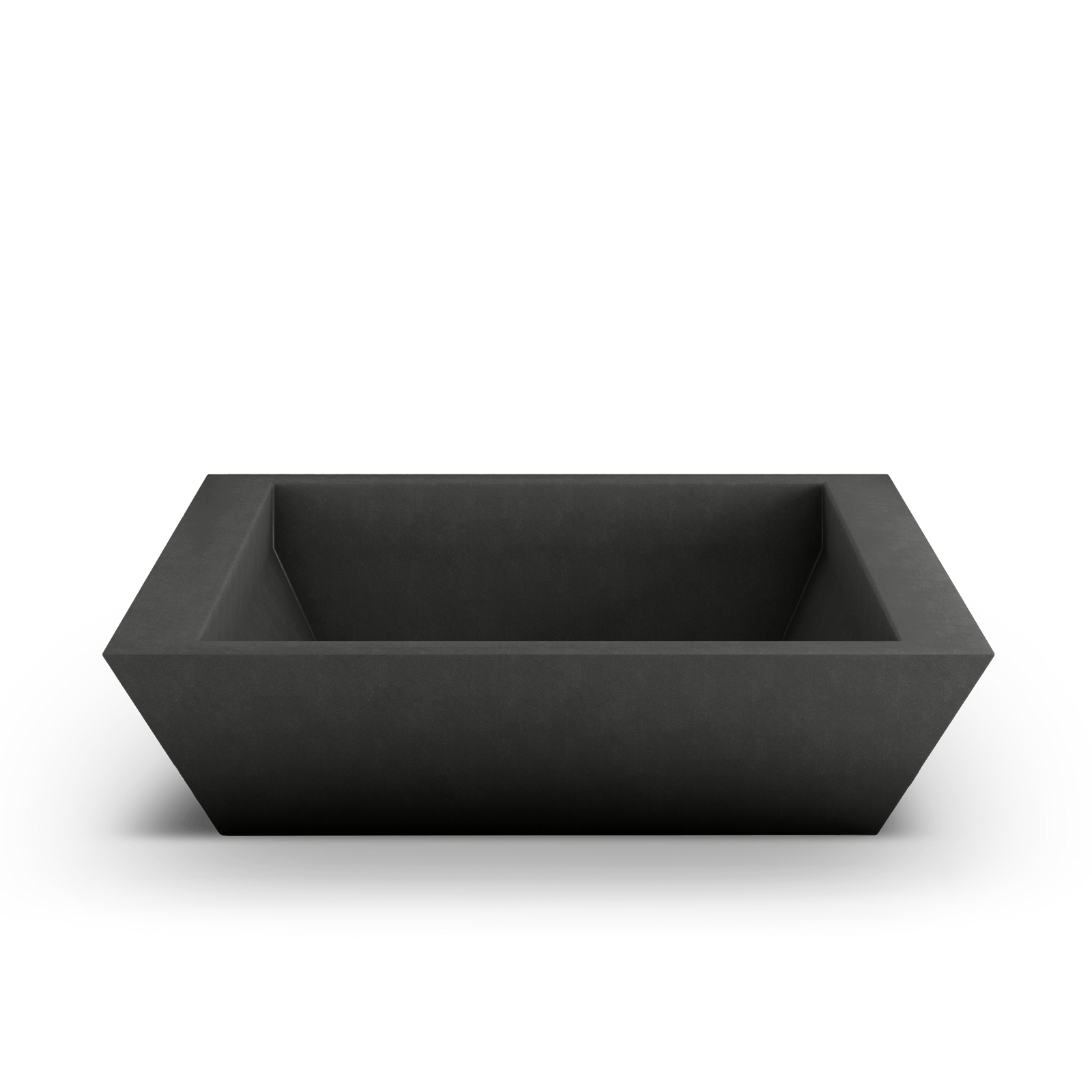 Newport Shallow GFRC Planter in French Gray Color - top view