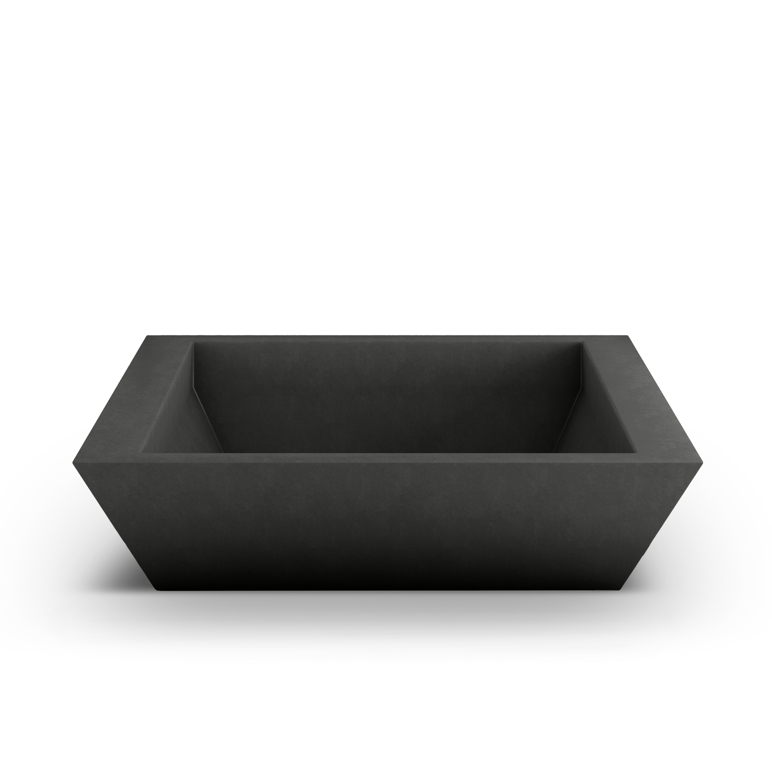 Newport Shallow GFRC Planter in French Gray Color - top view
