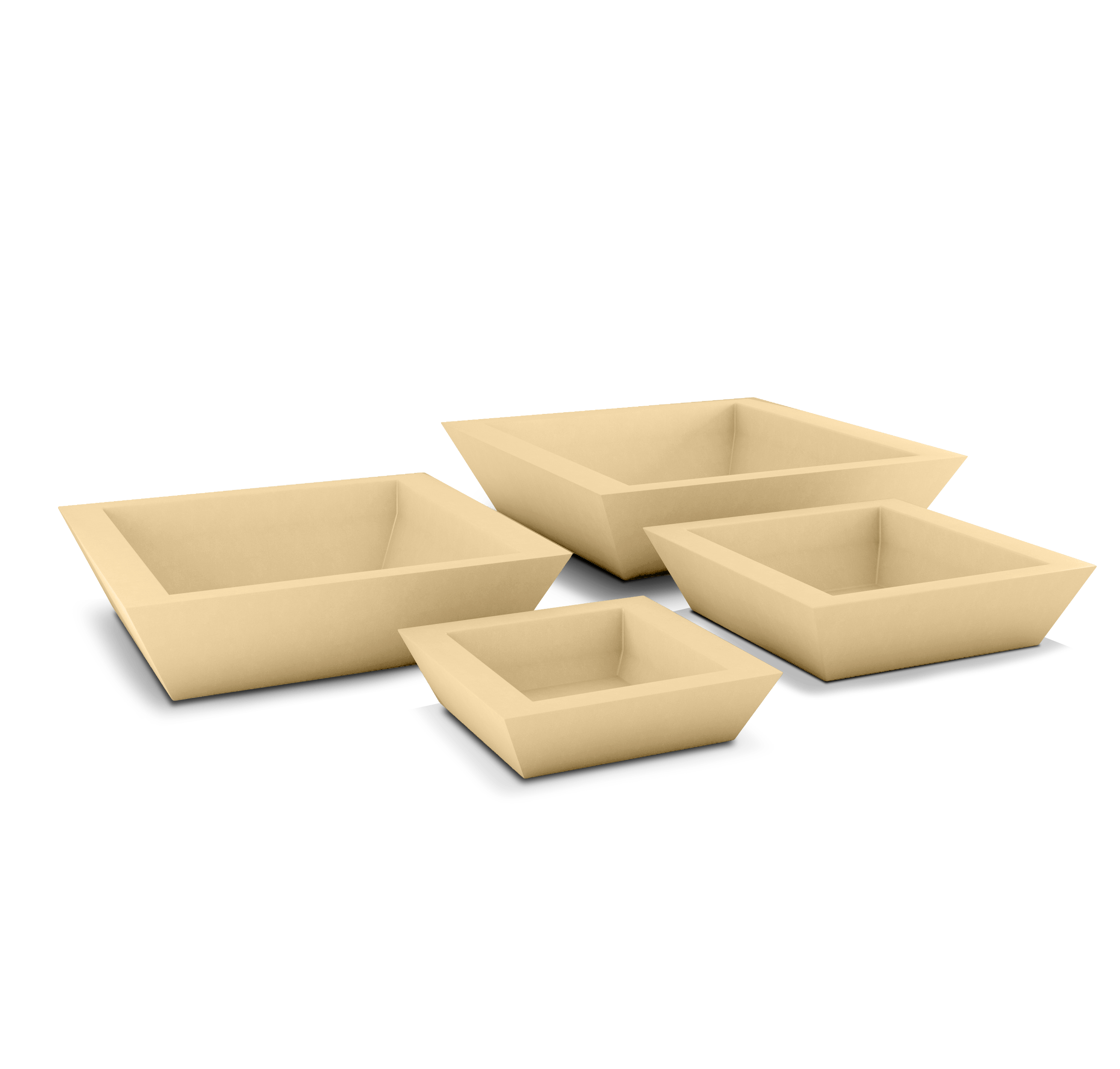 Newport Shallow GFRC Planter in Golden Sandstone Color - all sizes