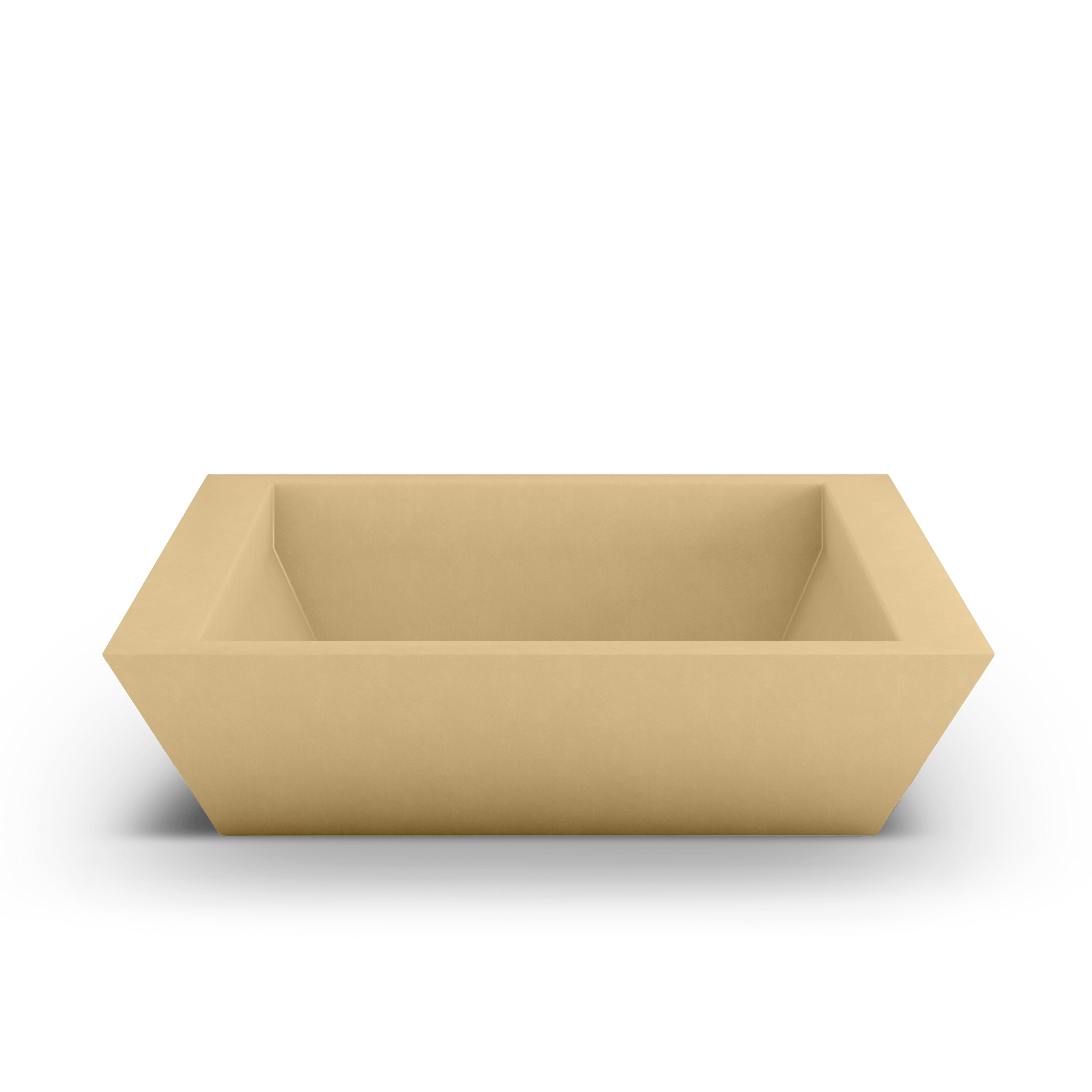 Newport Shallow GFRC Planter in Golden Sandstone Color - top view