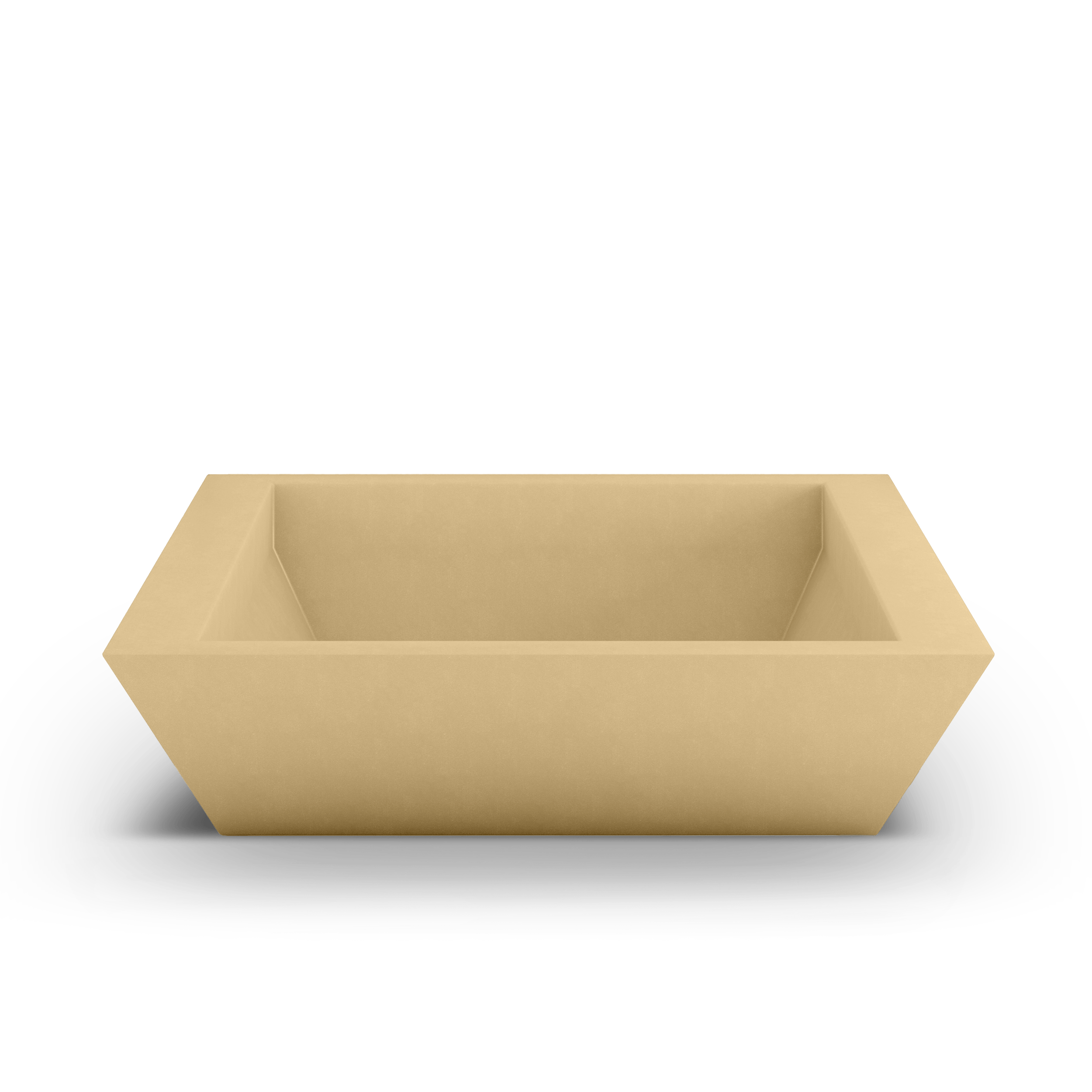 Newport Shallow GFRC Planter in Golden Sandstone Color - top view