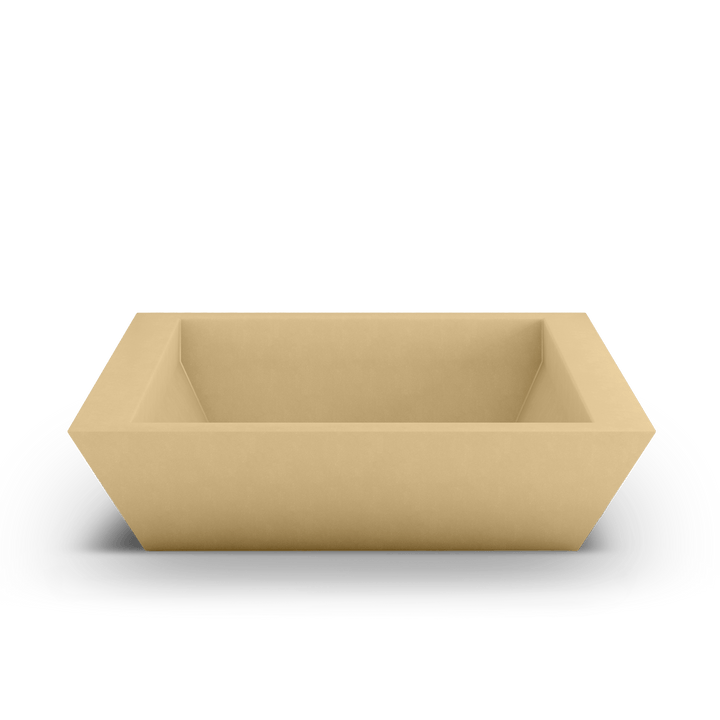 Newport Shallow GFRC Planter in Golden Sandstone Color - top view
